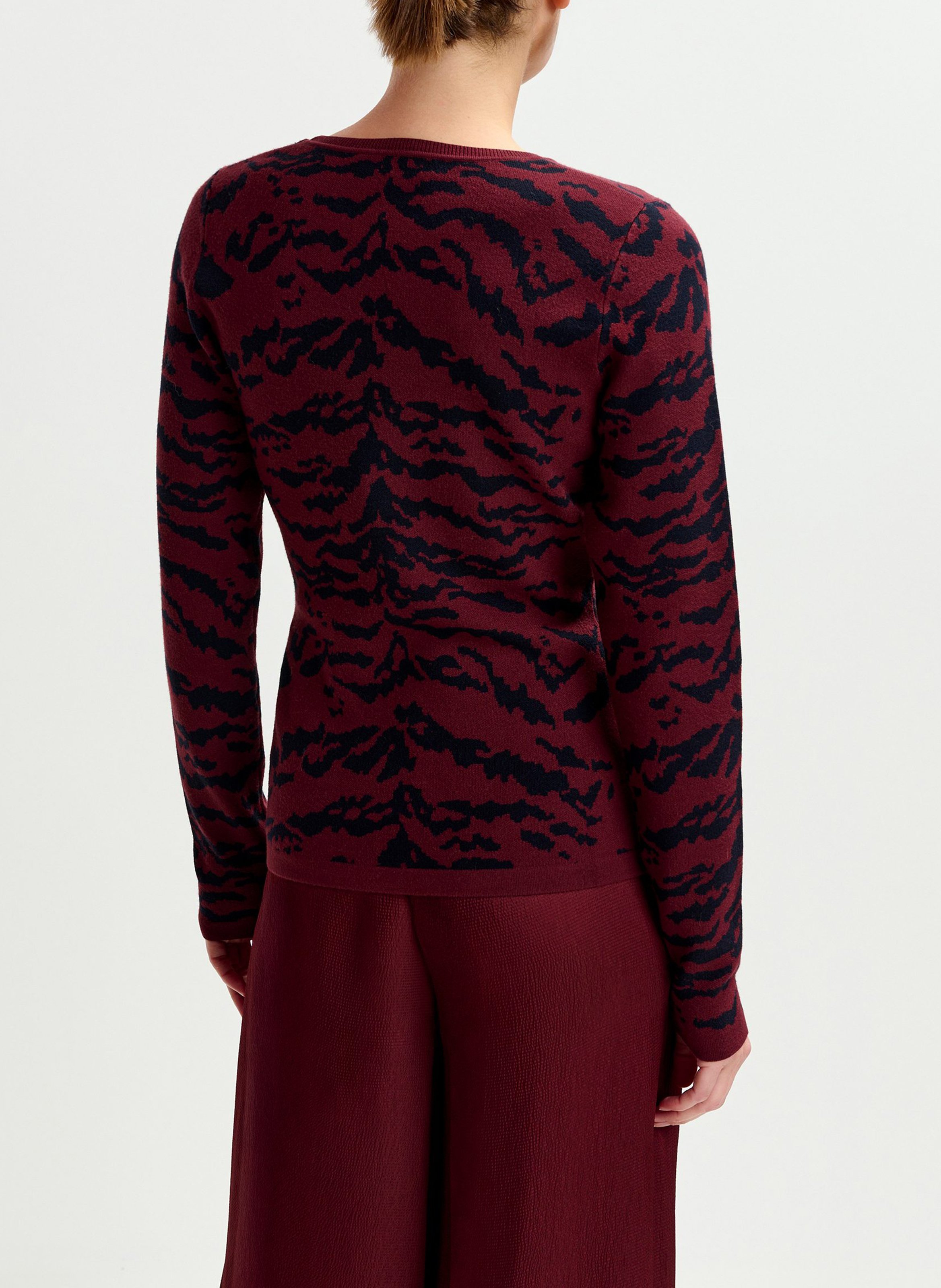 Trui met ronde hals en zebraprint ESSENTIEL ANTWERP Rood