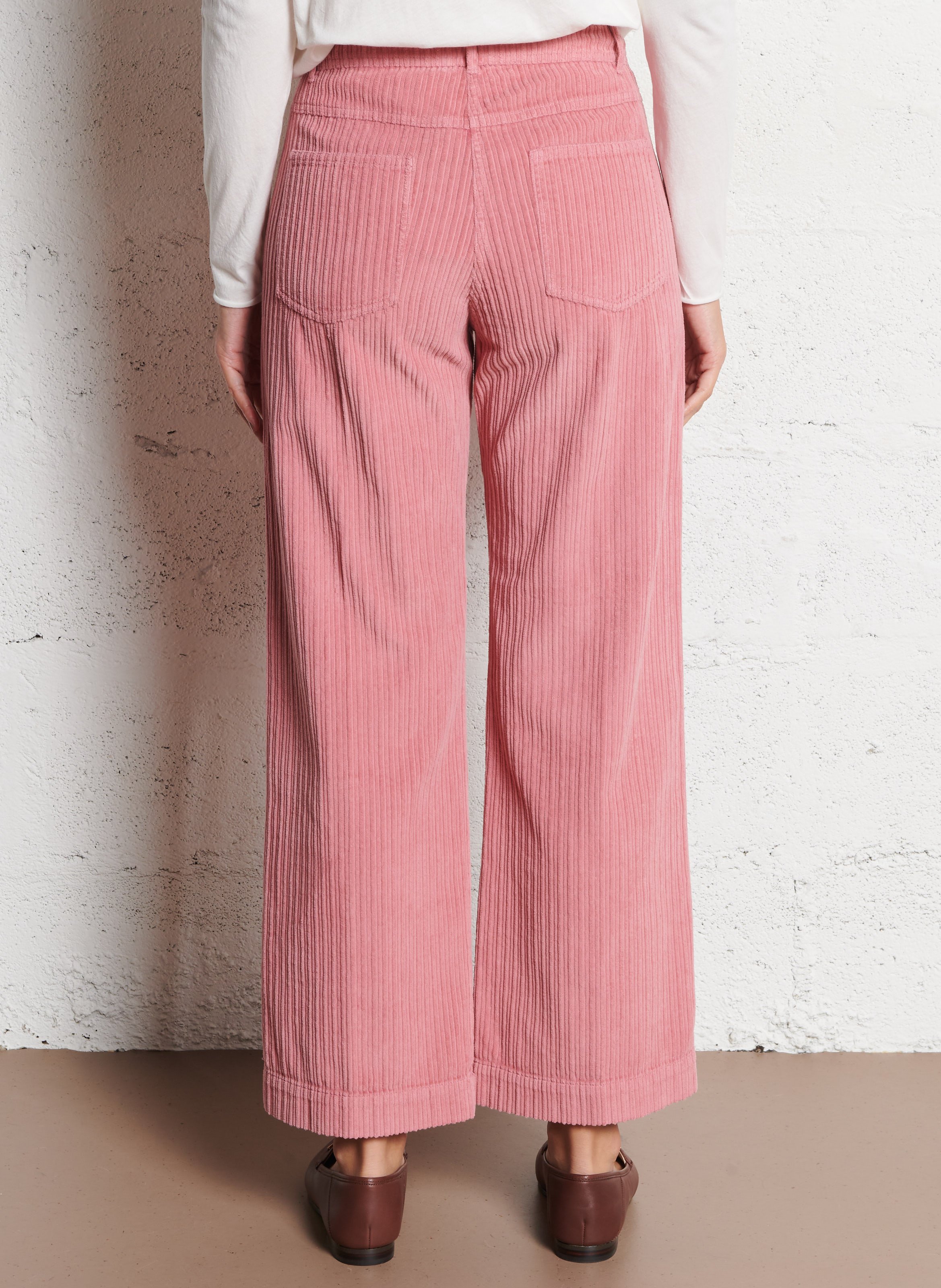 Pantalon large en coton HARTFORD Rose