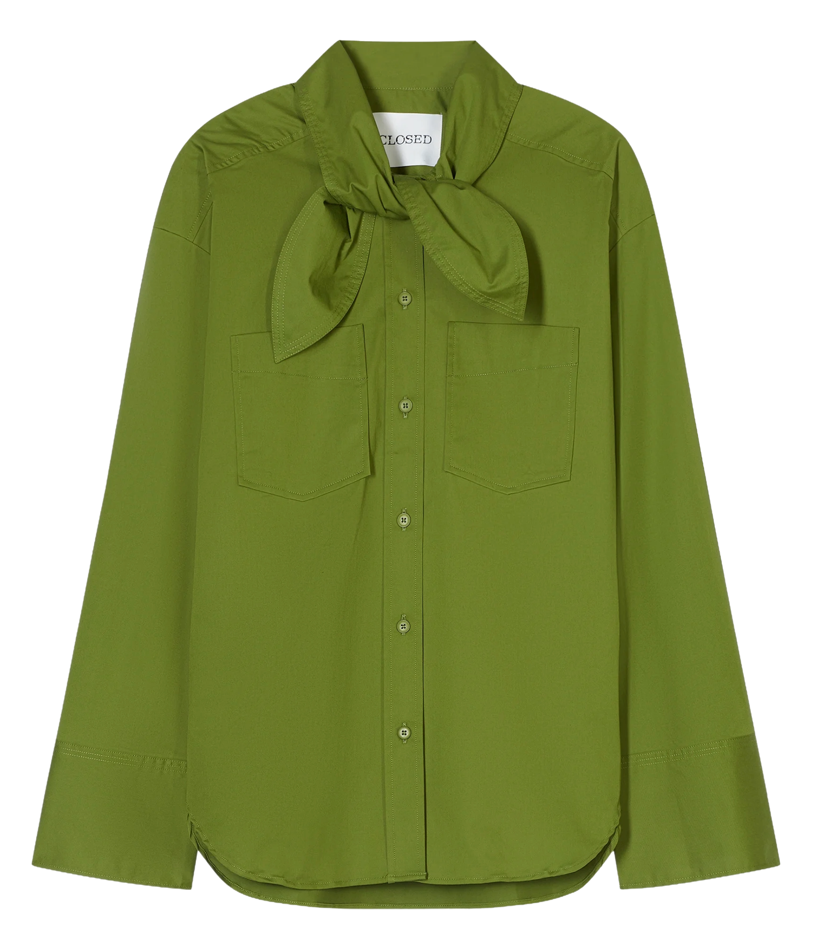 Straight organic cotton shirt CLOSED Green
