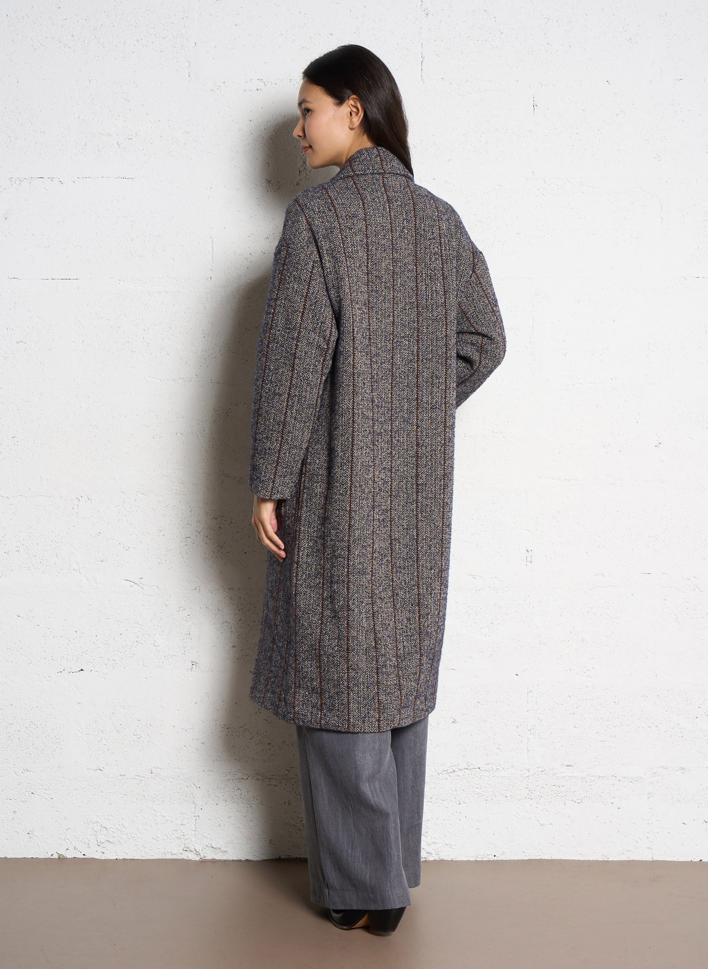 Manteau mi-long imprimé TINSELS Bleu