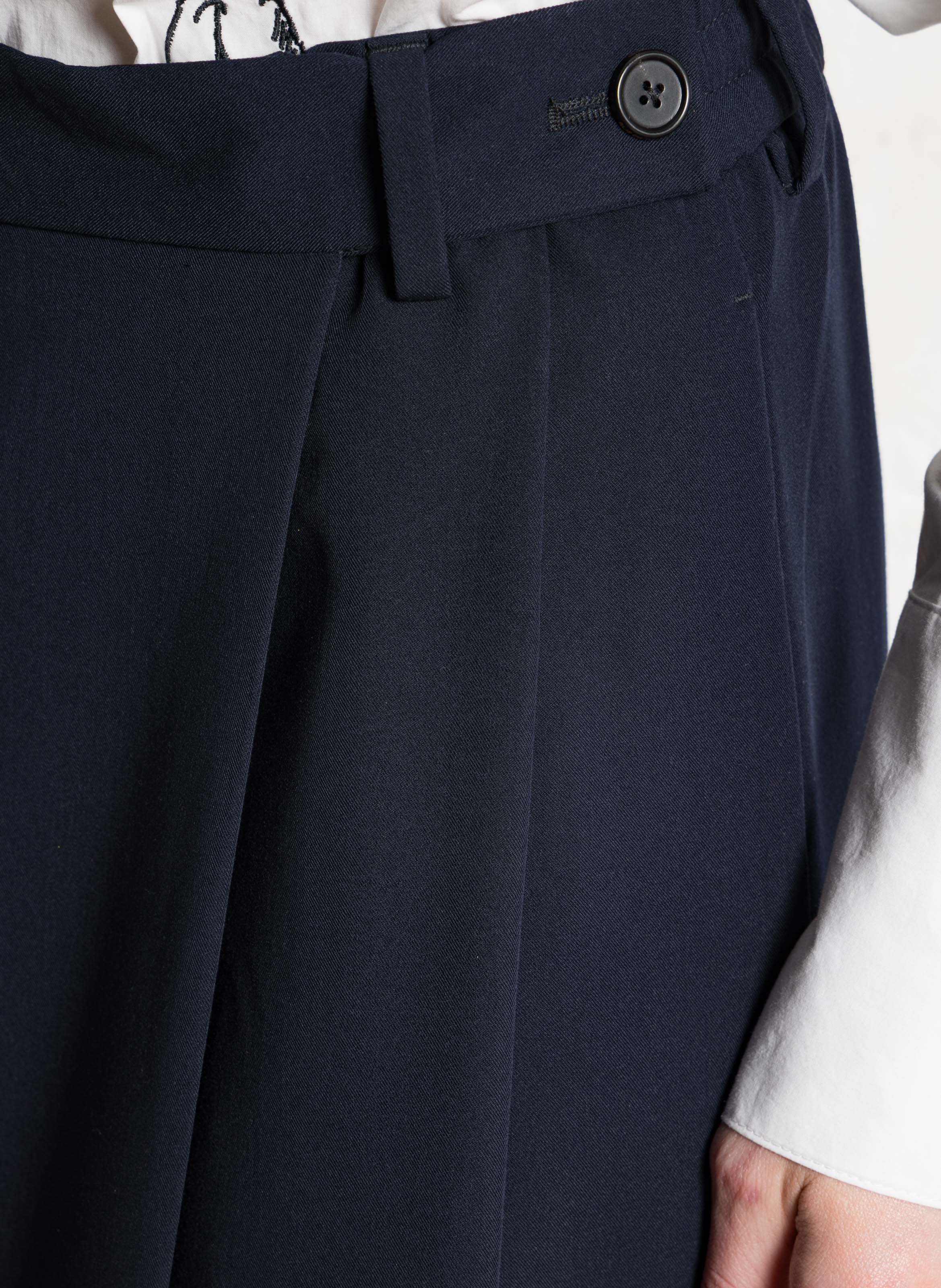 Wijde effen broek met wijde pijpen RUE DE TOKYO Blauw