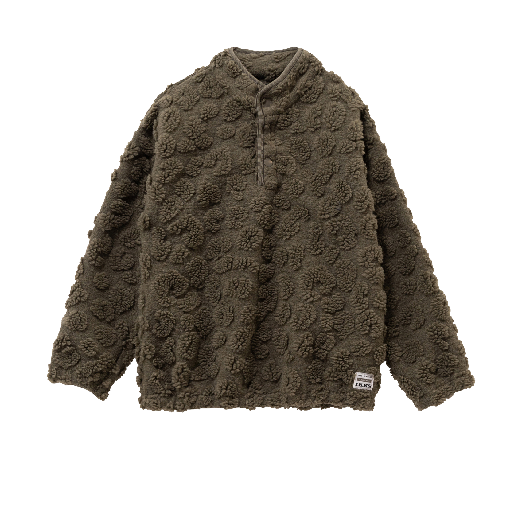 Sweat oversize col montant en jacquard IKKS JUNIOR Kaki