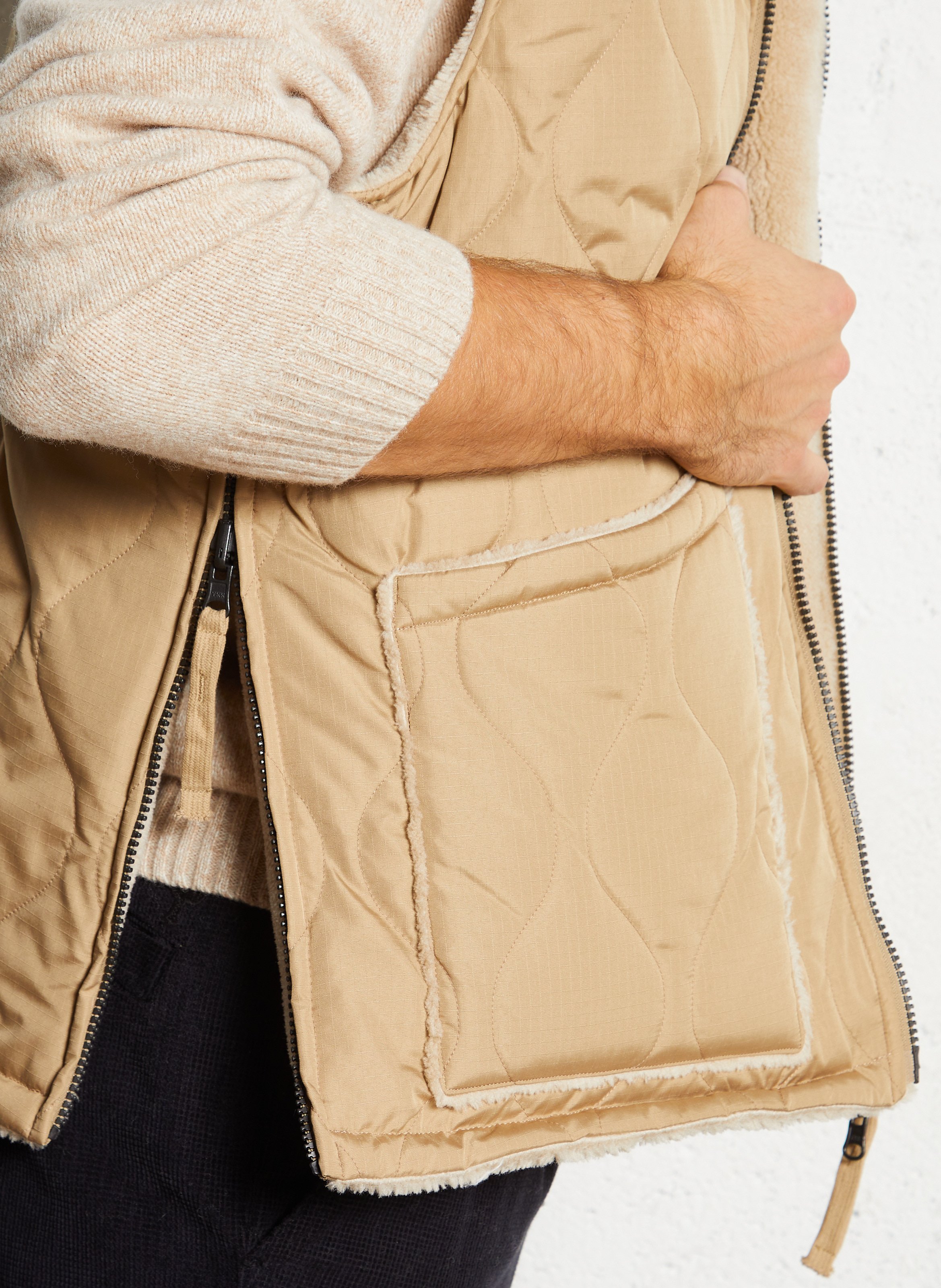 Veste col montant sans manches réversible TAION Beige
