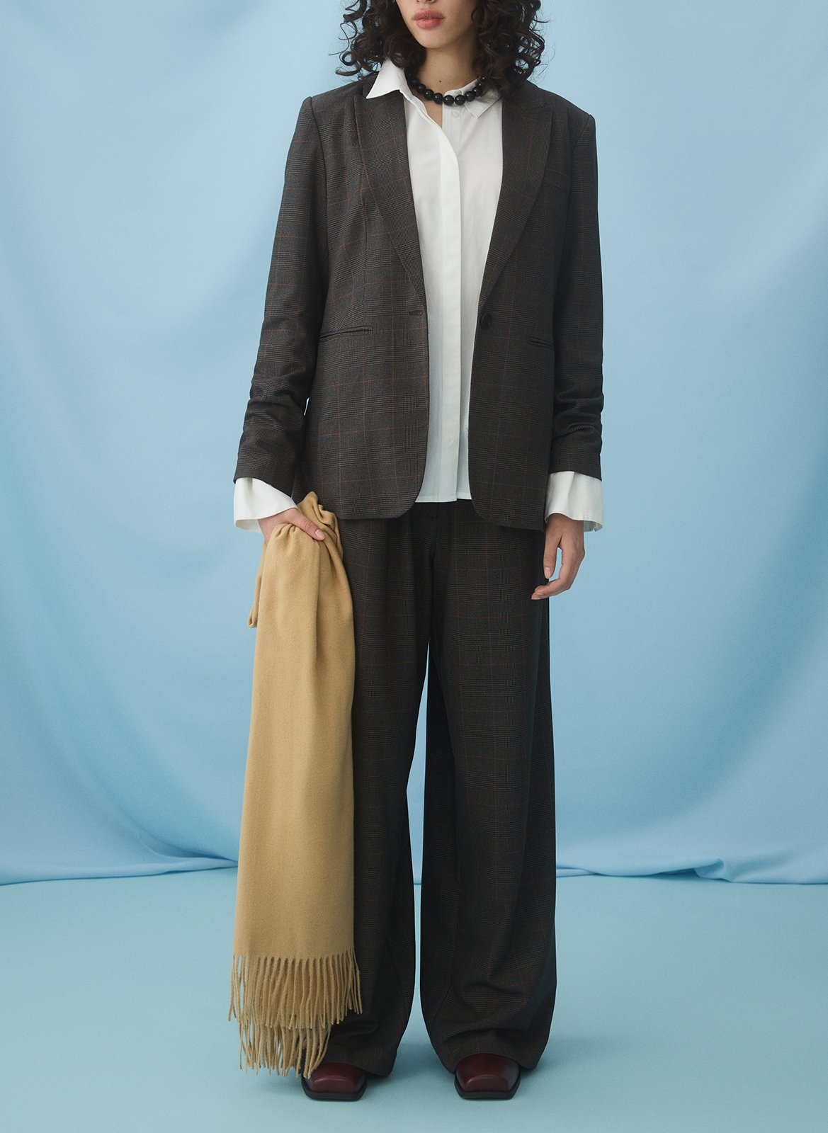 Veste tailleur imprimé VILA Beige