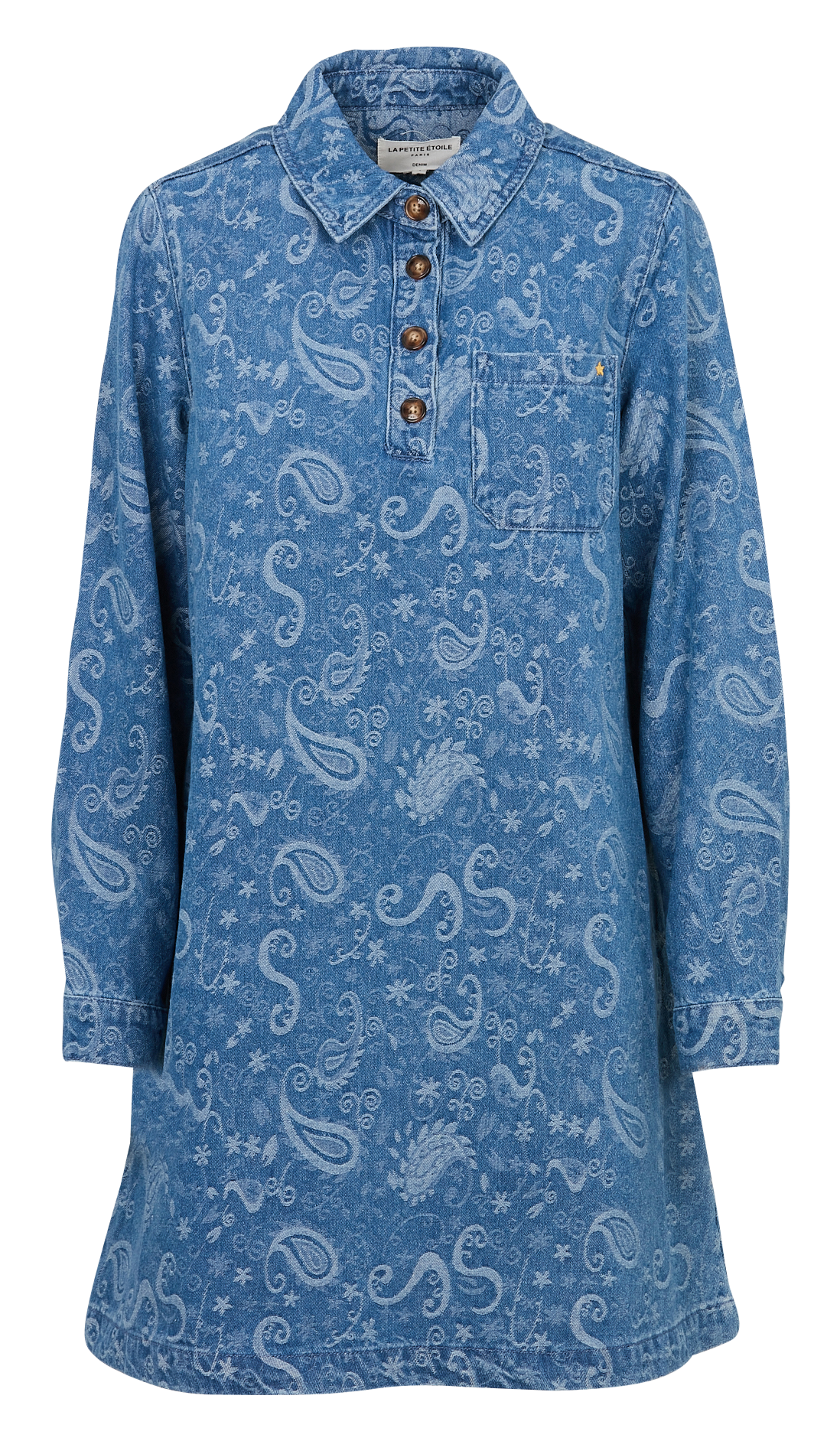 Korte, gerende jurk - katoenblend LA PETITE ETOILE Jeans Stone