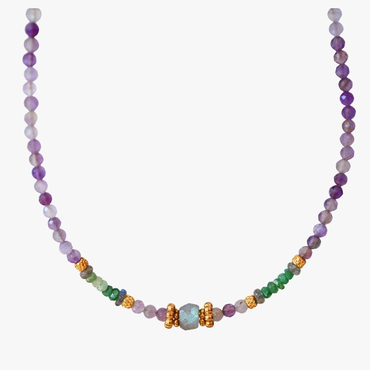 Amethyst necklace GINANDGER Purple