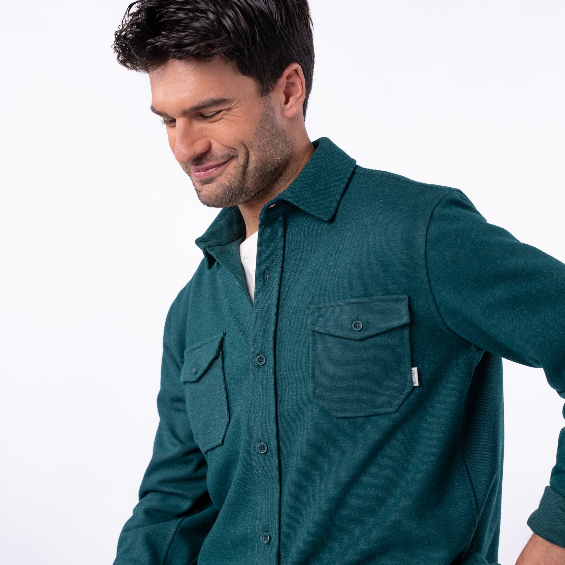 Recycled polyester overshirt Green