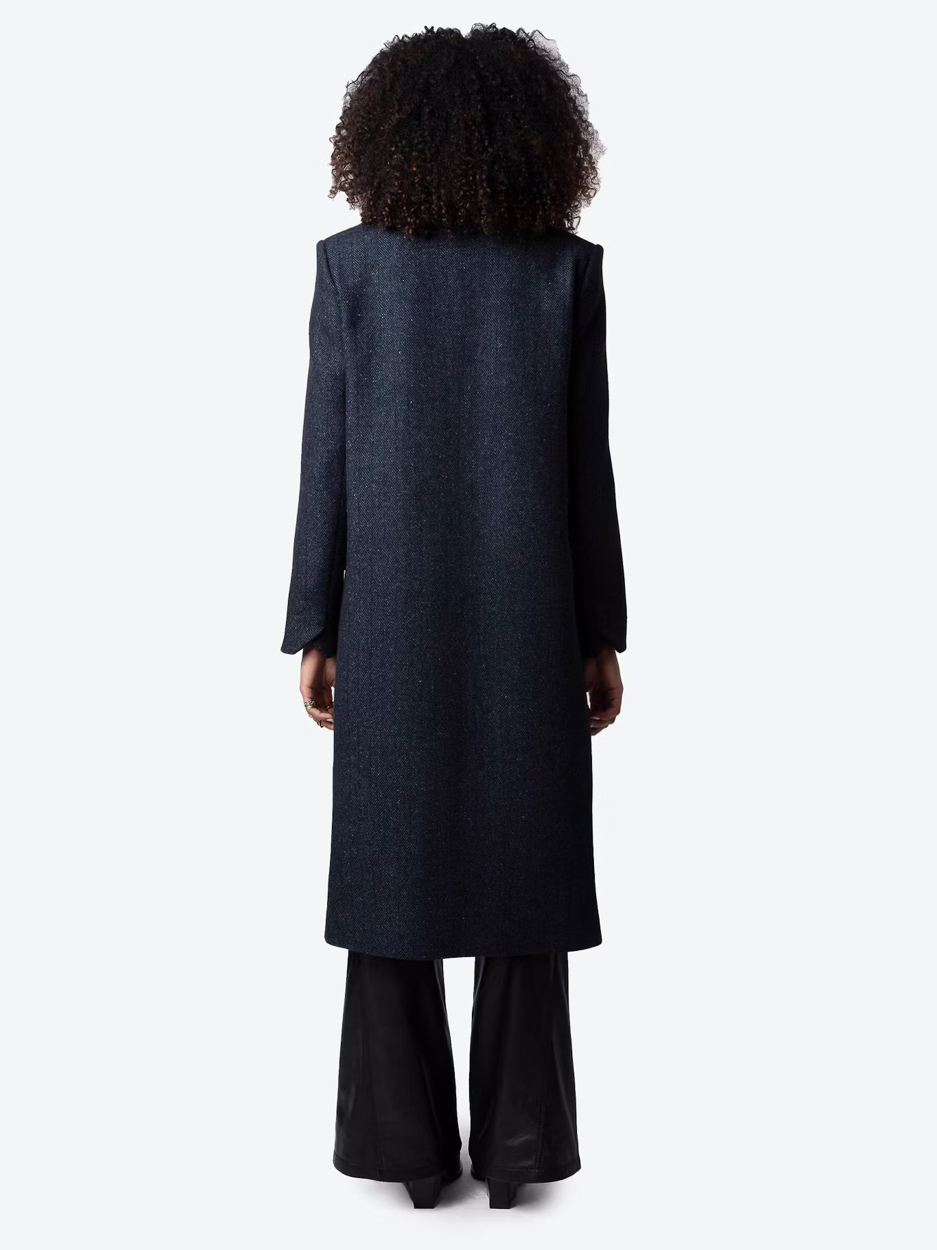 Manteau long droit en laine recyclée ZADIG&VOLTAIRE Bleu