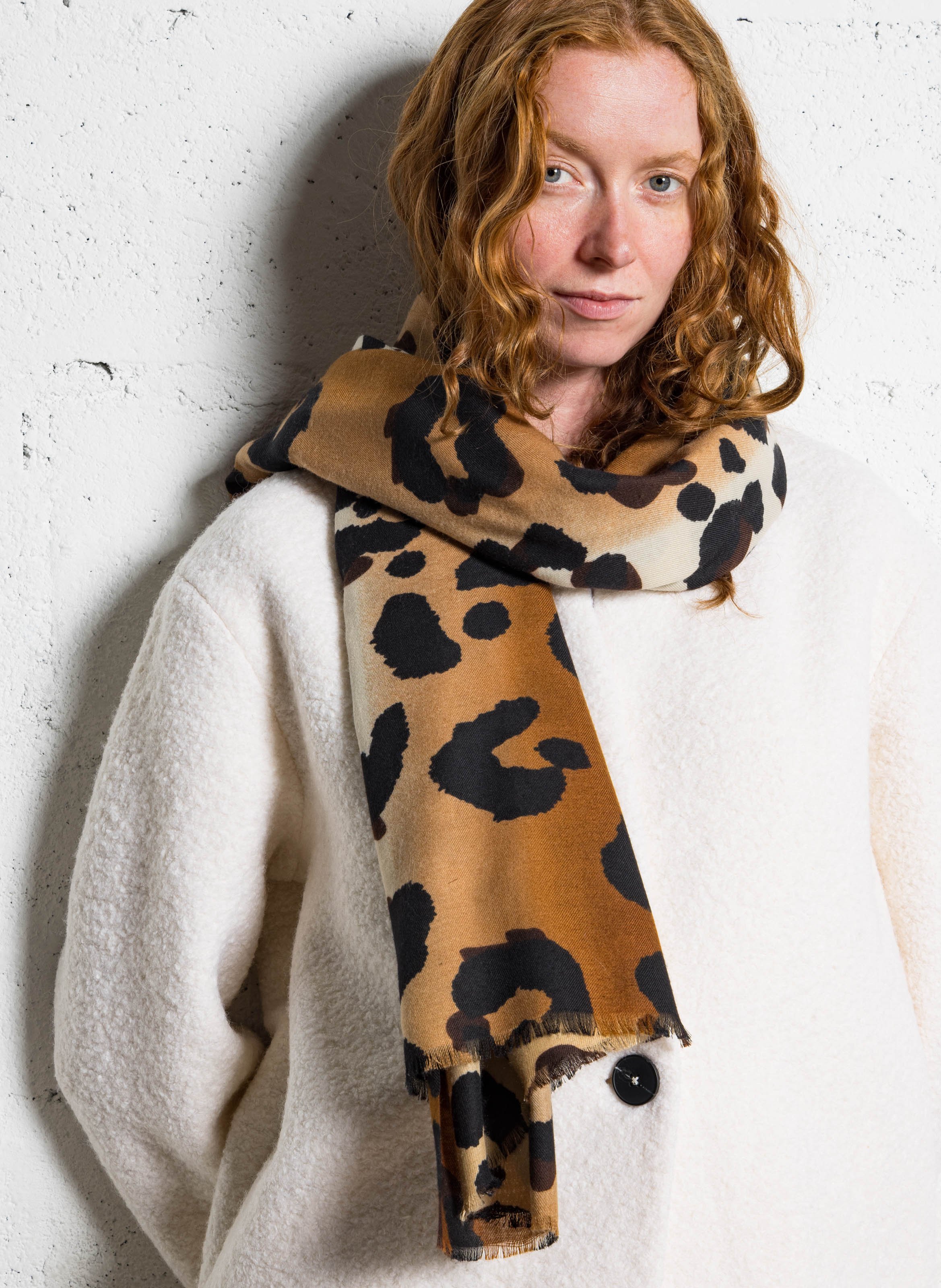 Foulard imprimé AU PRINTEMPS PARIS Marron