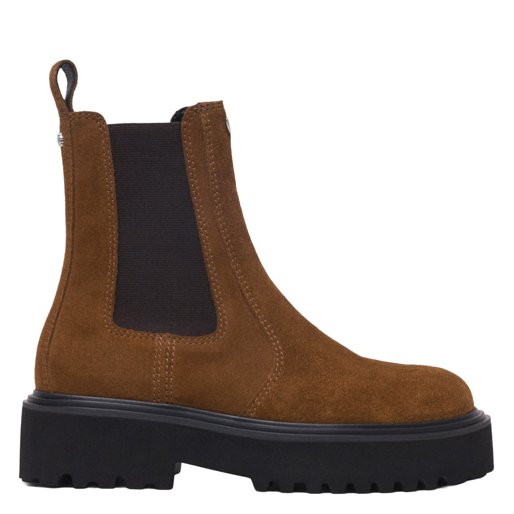 Suede Chelsea boots MAJE Brown