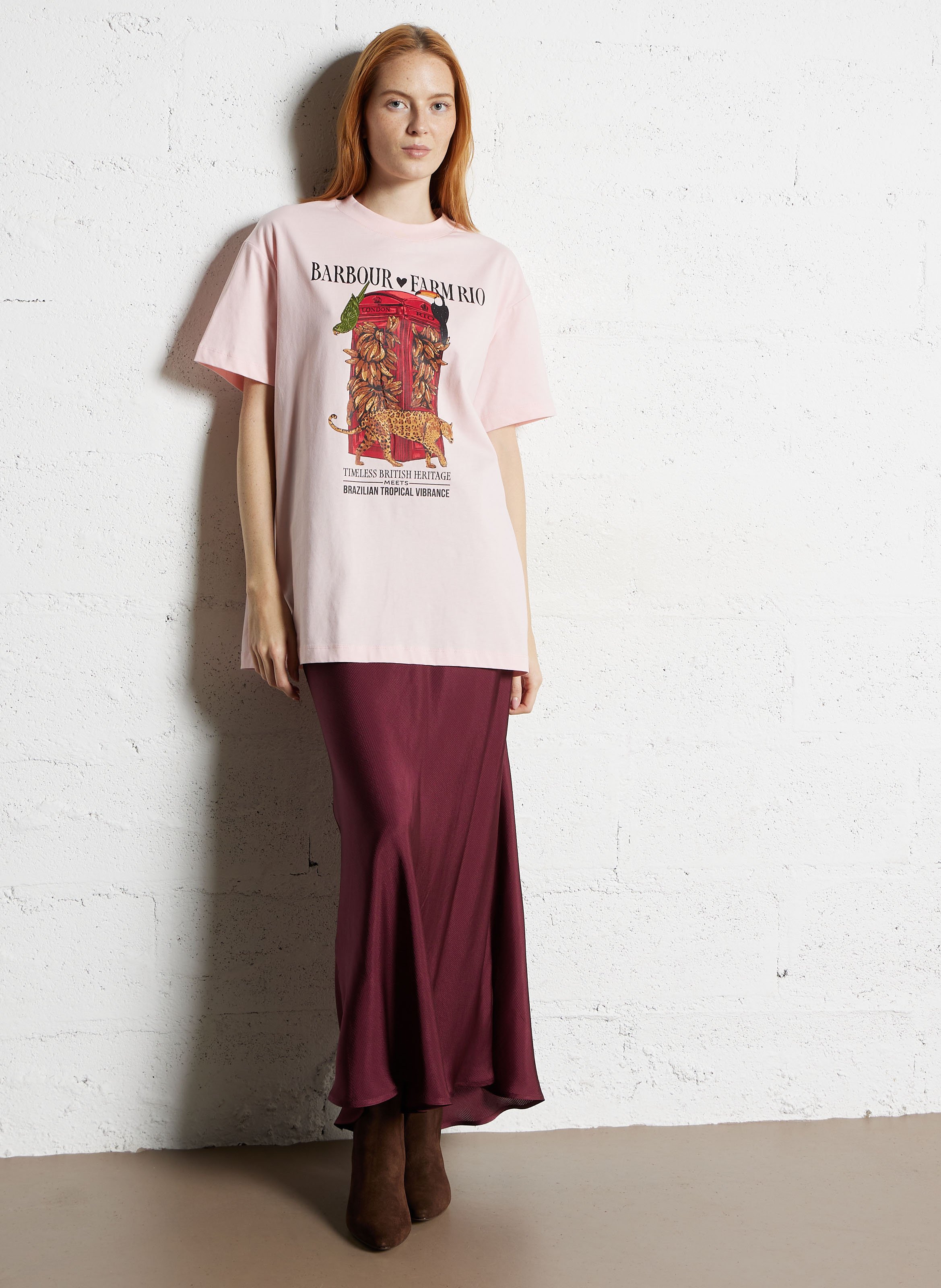 Jupe midi satinée FABIENNE CHAPOT Rouge