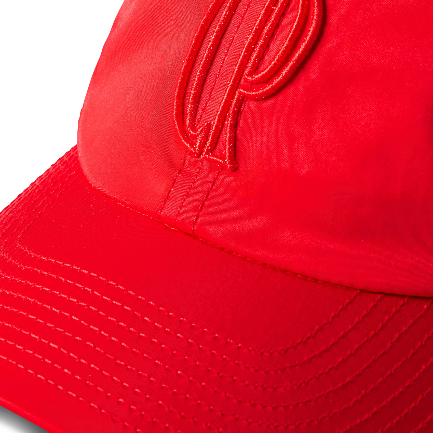 Bestickte Satin-Kappe CLAUDIE PIERLOT Rot