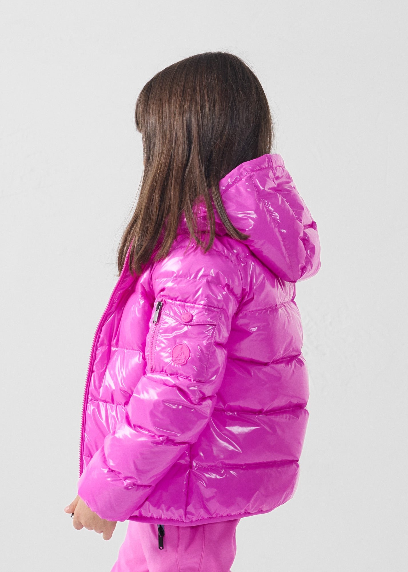 Doudoune enfant grand froid laquée kazan JOTT Rose