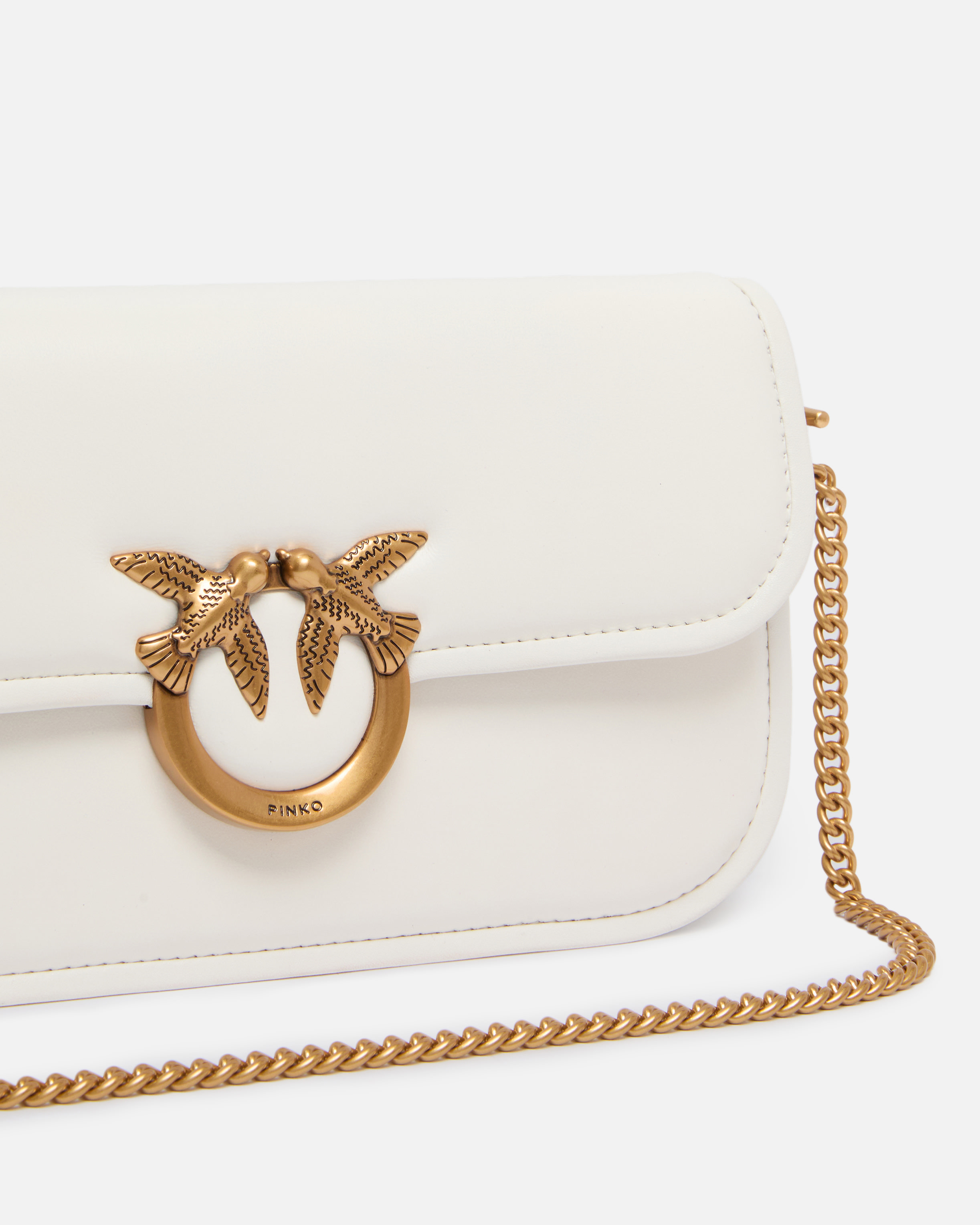Small Love Bag Box shoulder bag in nappa leather PINKO White