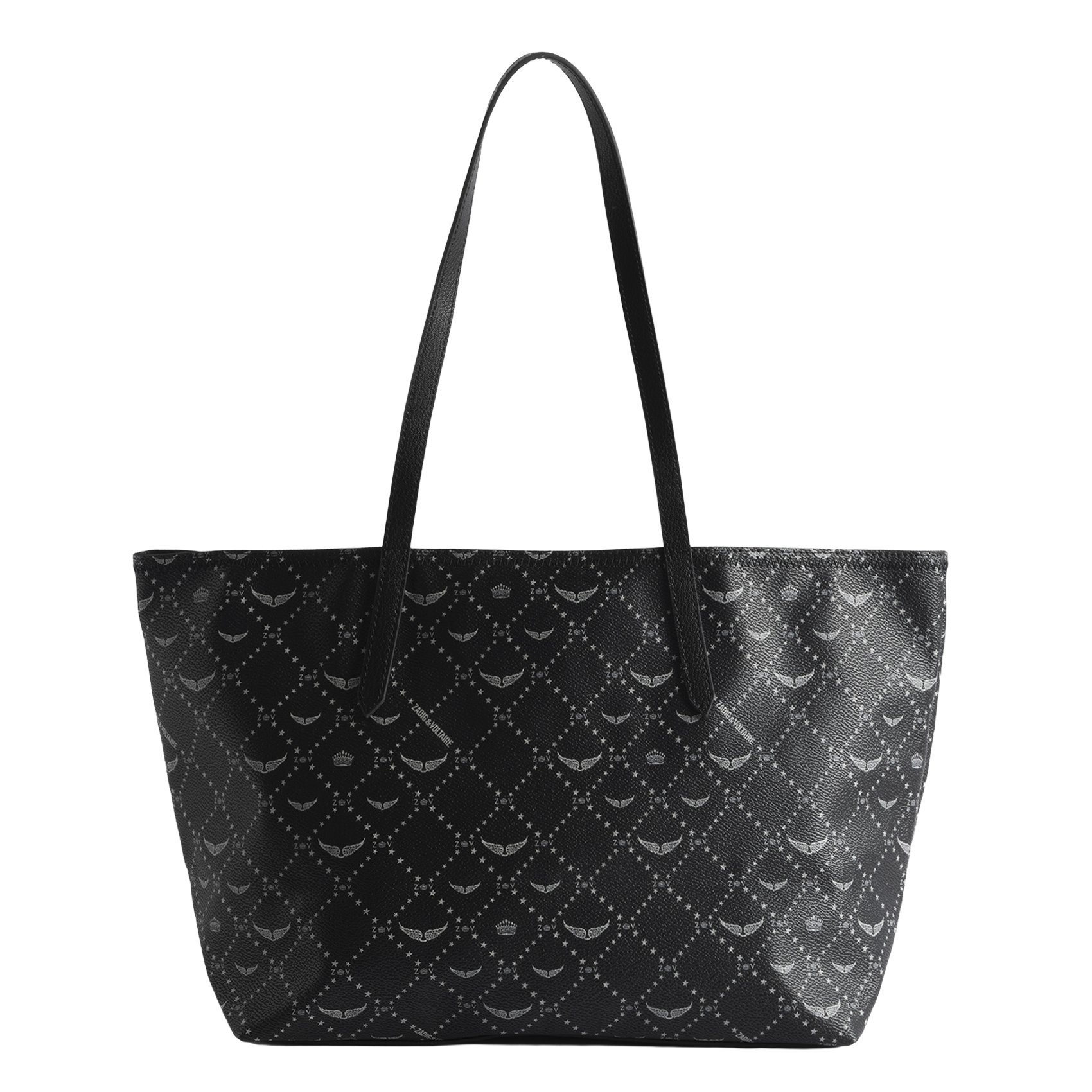 <em>Canvas Monogram Print Tote Bag</em> ZADIG&VOLTAIRE Black