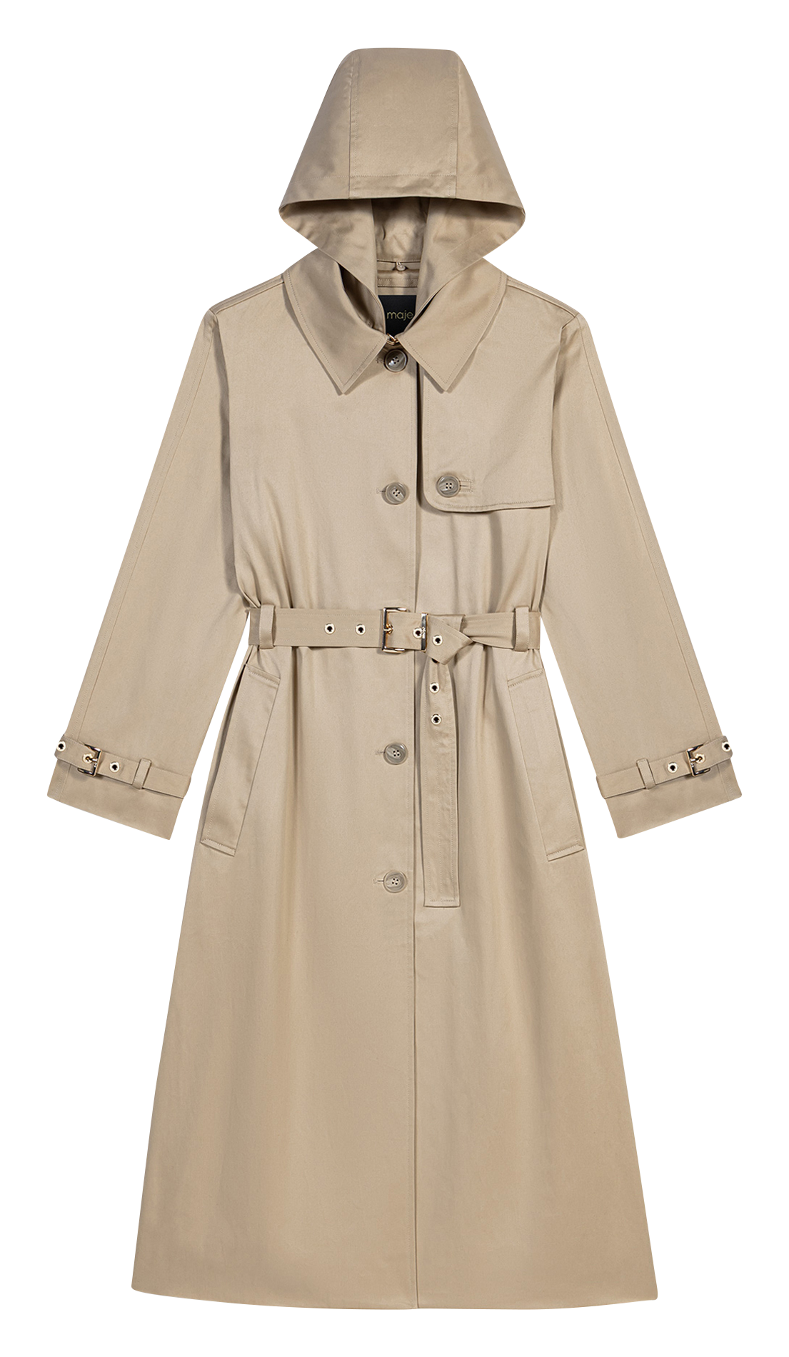 Effen trenchcoat MAJE Beige