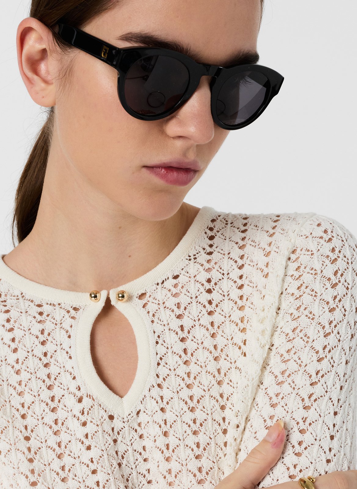 Rechte trui met ronde hals - katoenblend GERARD DAREL Beige