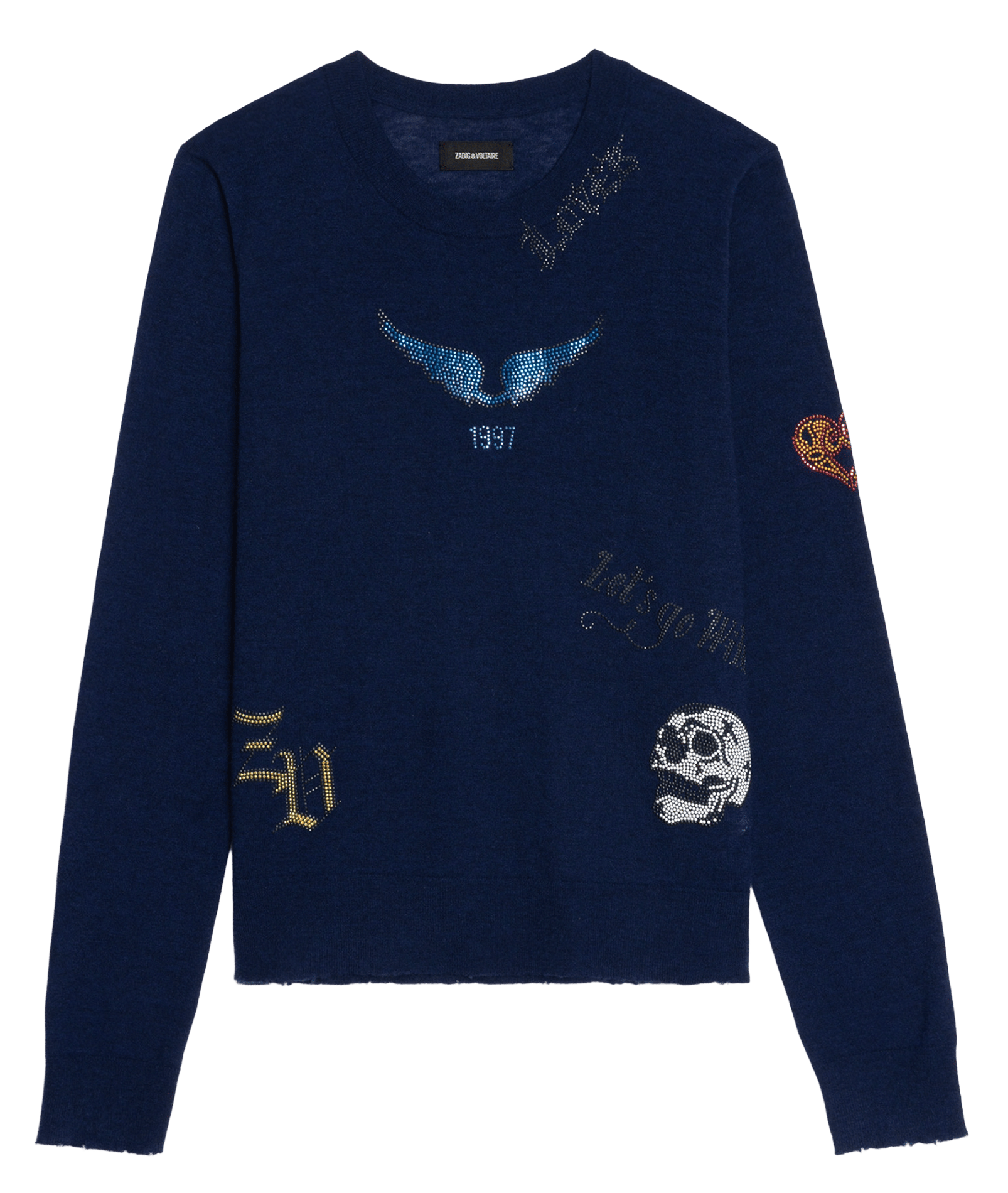 Straight cotton sweater with round neck ZADIG&VOLTAIRE Blue