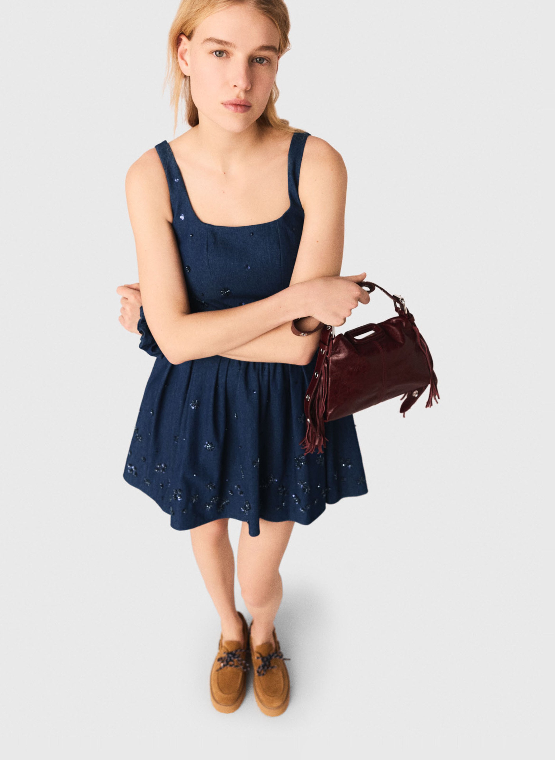 Halflange spijkerjurk MAJE Blauw