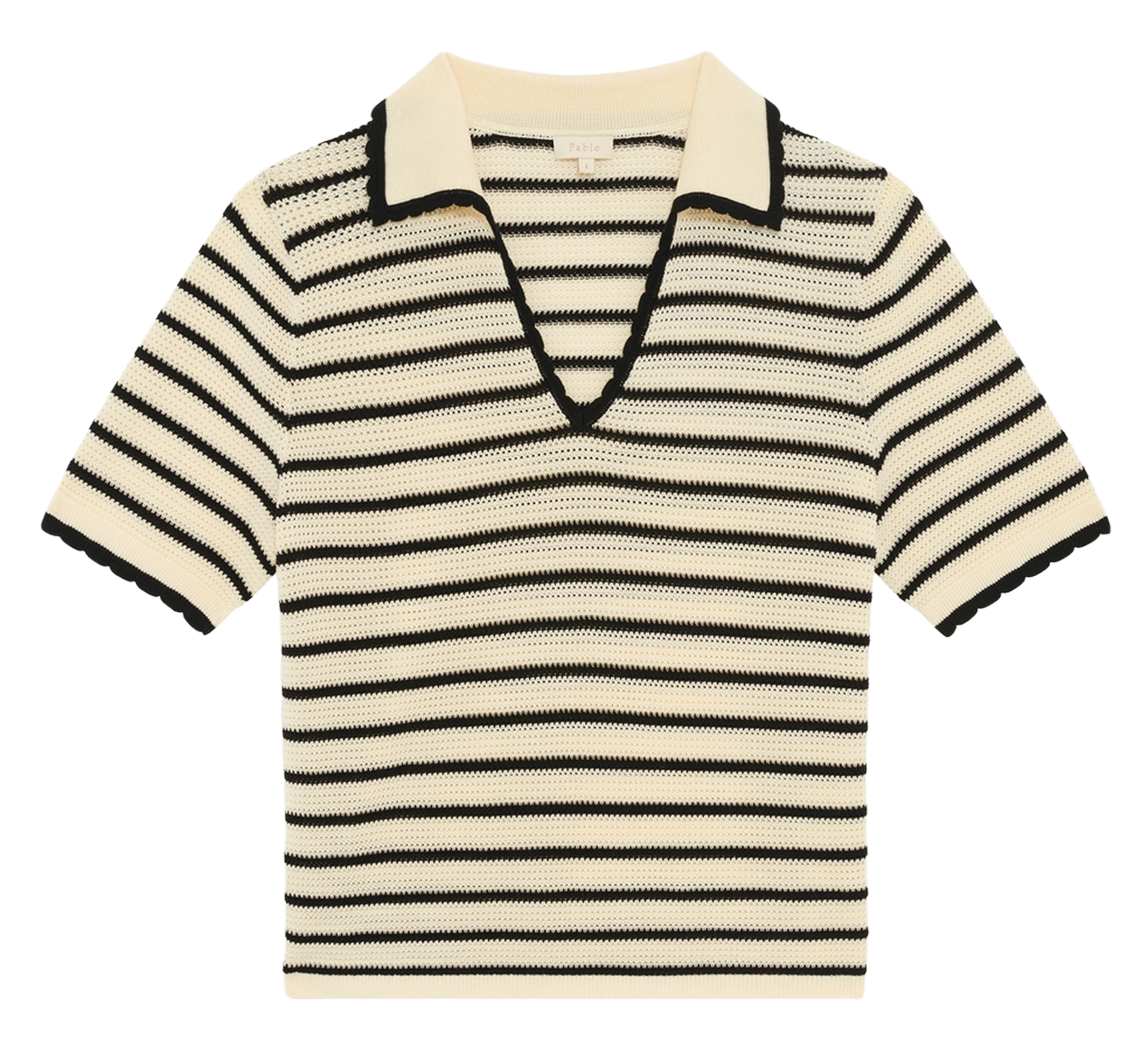 Pull droit à rayures PABLO Beige