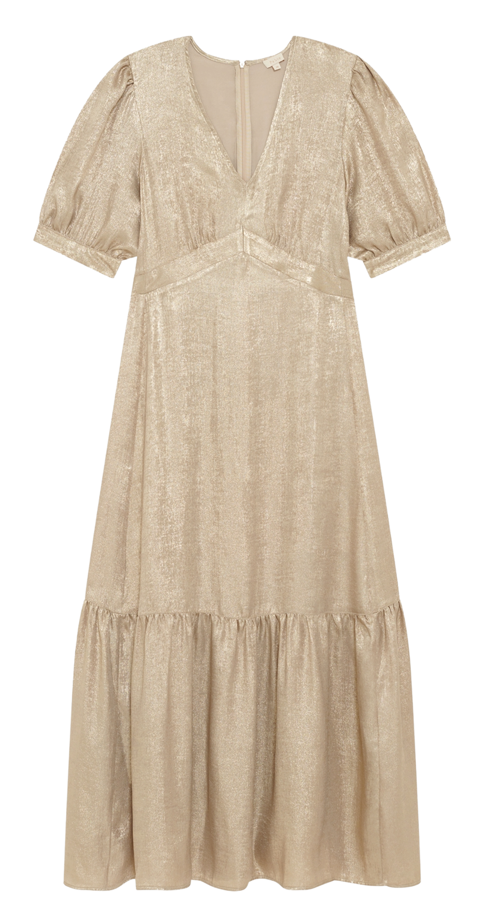 Long fitted V-neck dress PABLO Golden