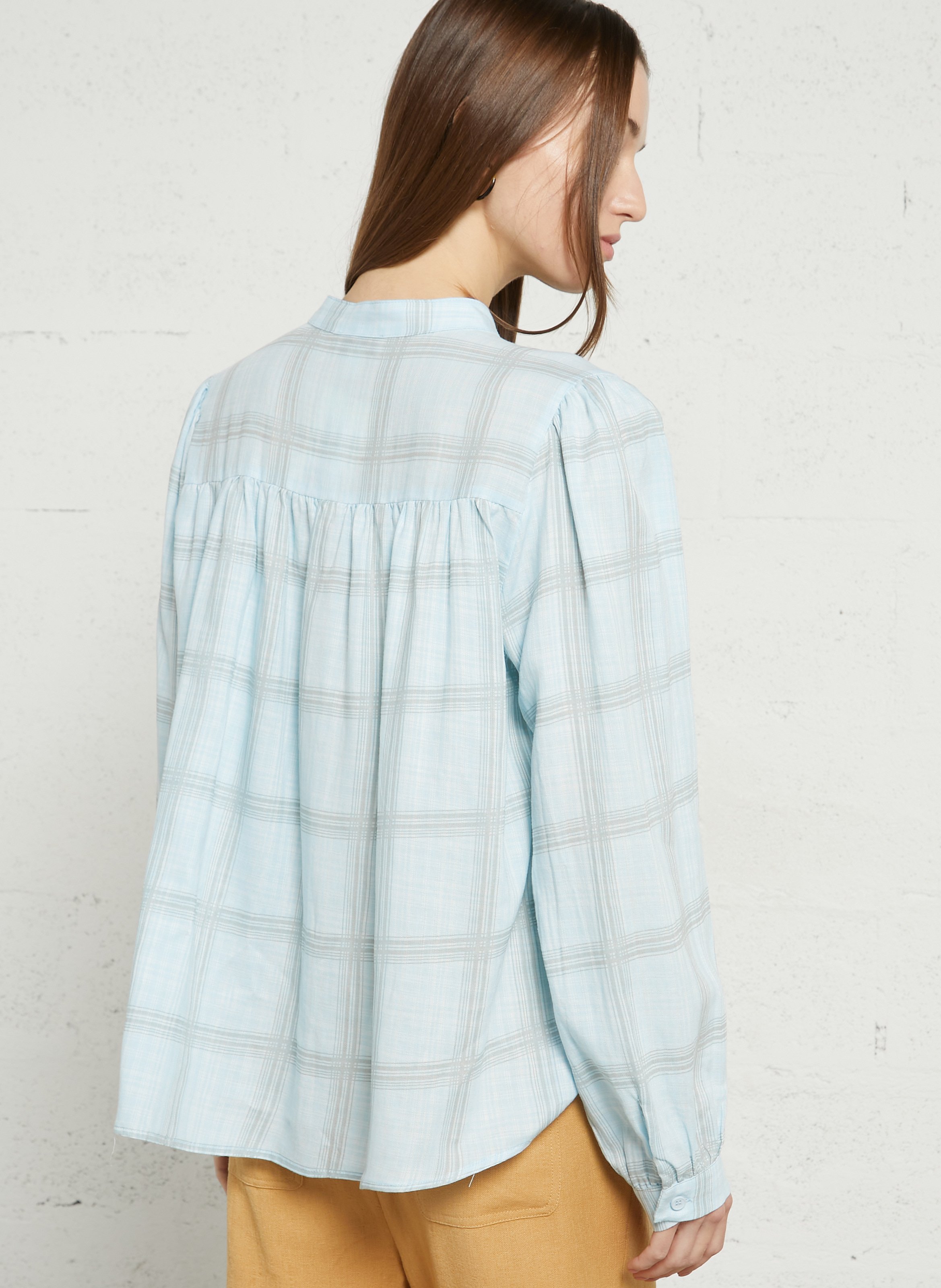 Blouse col rond à carreaux SEE U SOON Vert