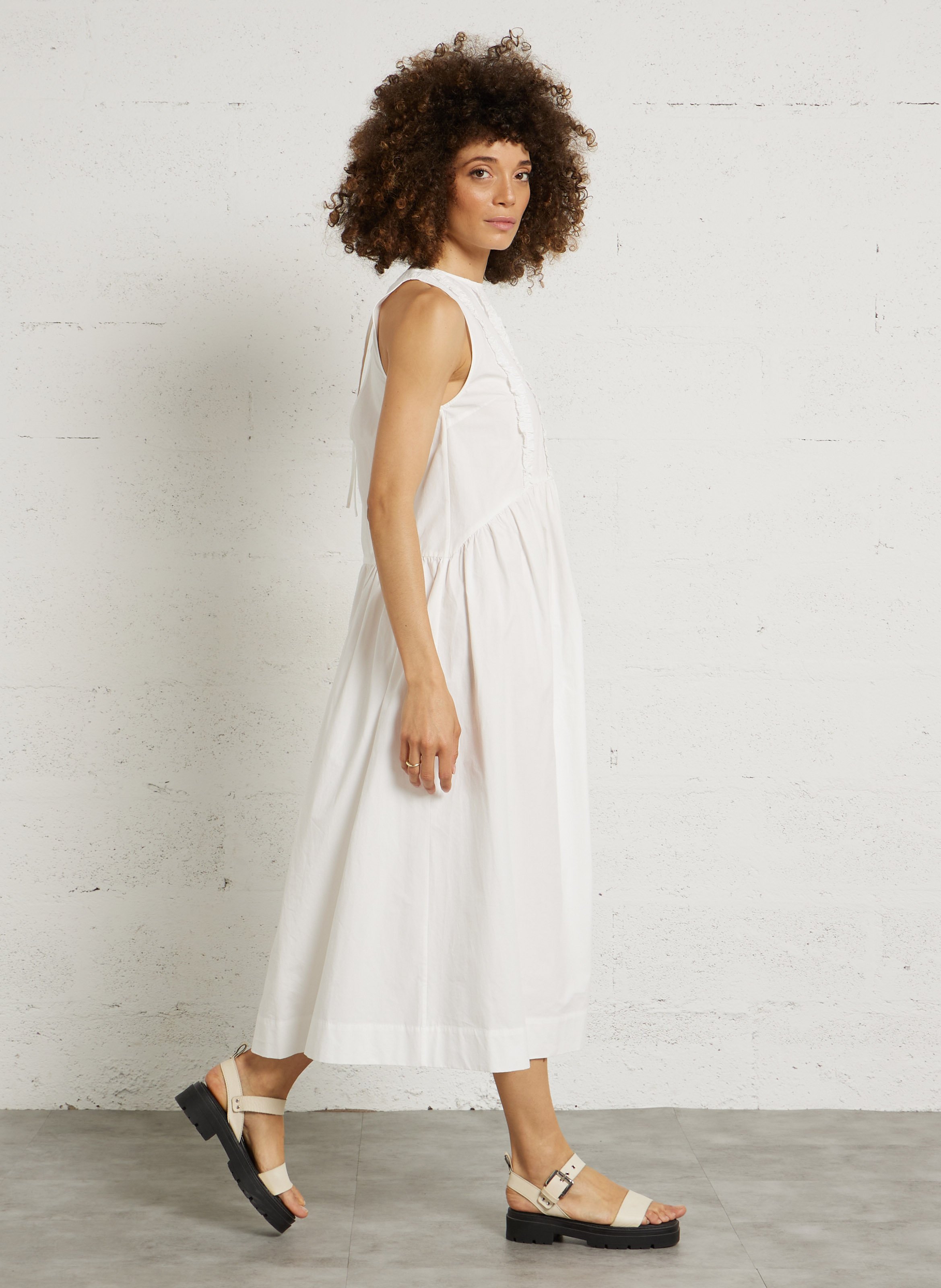 Long cotton dress THE TINY BIG SISTER White