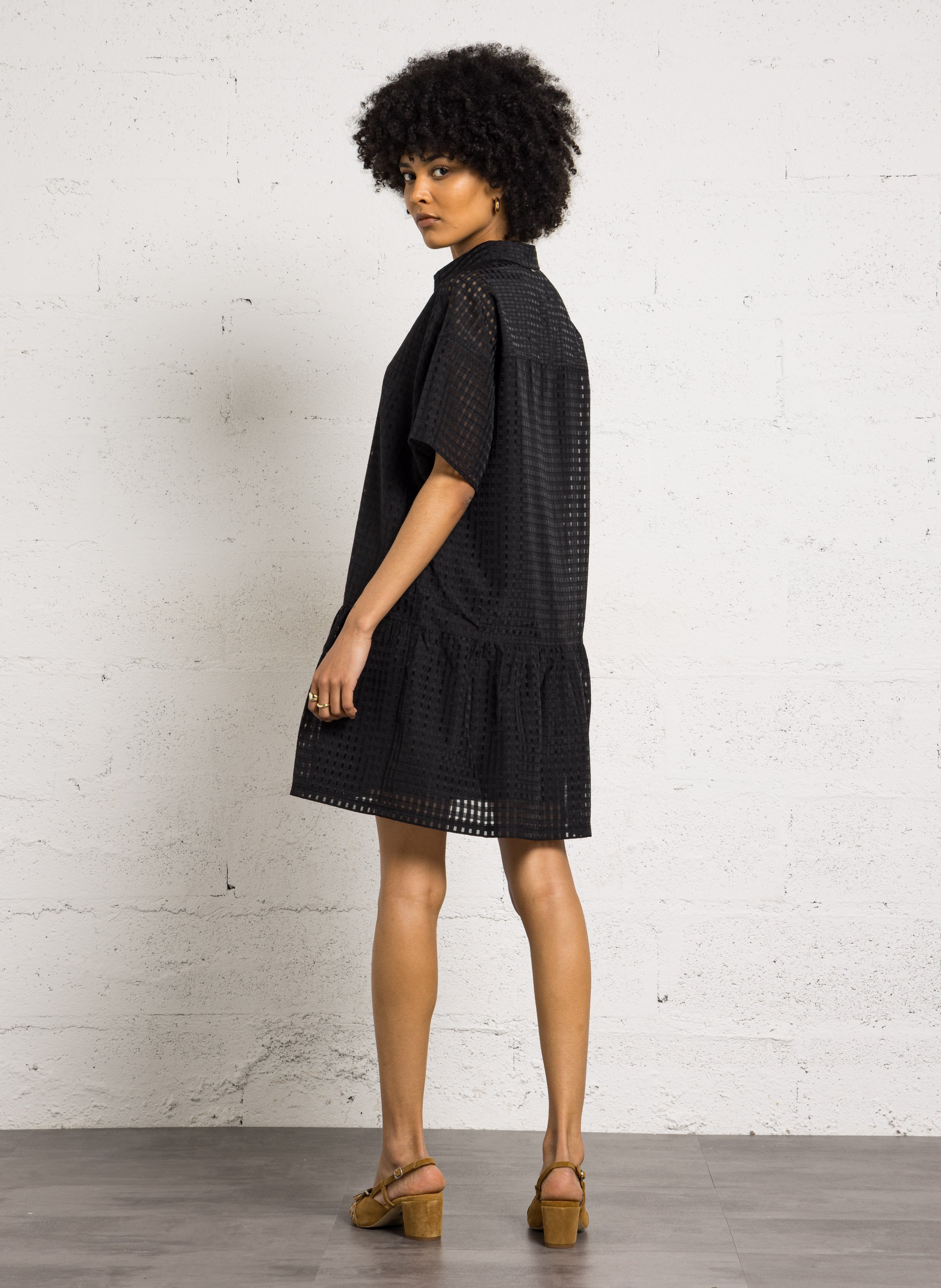 Robe courte col chemise IKKS Noir