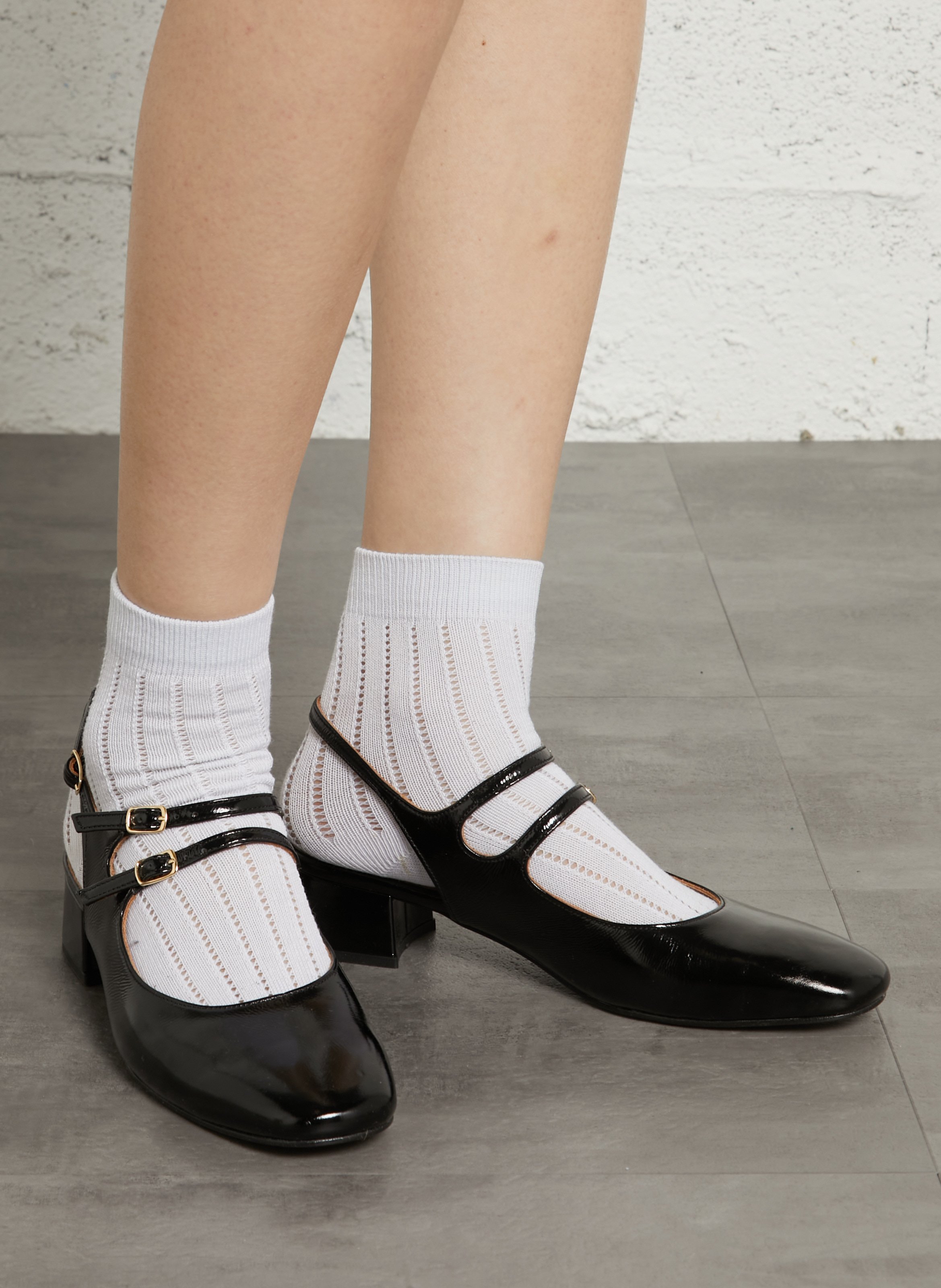 Sandalen met lage hakken van gelakt leer JB MARTIN Zwart