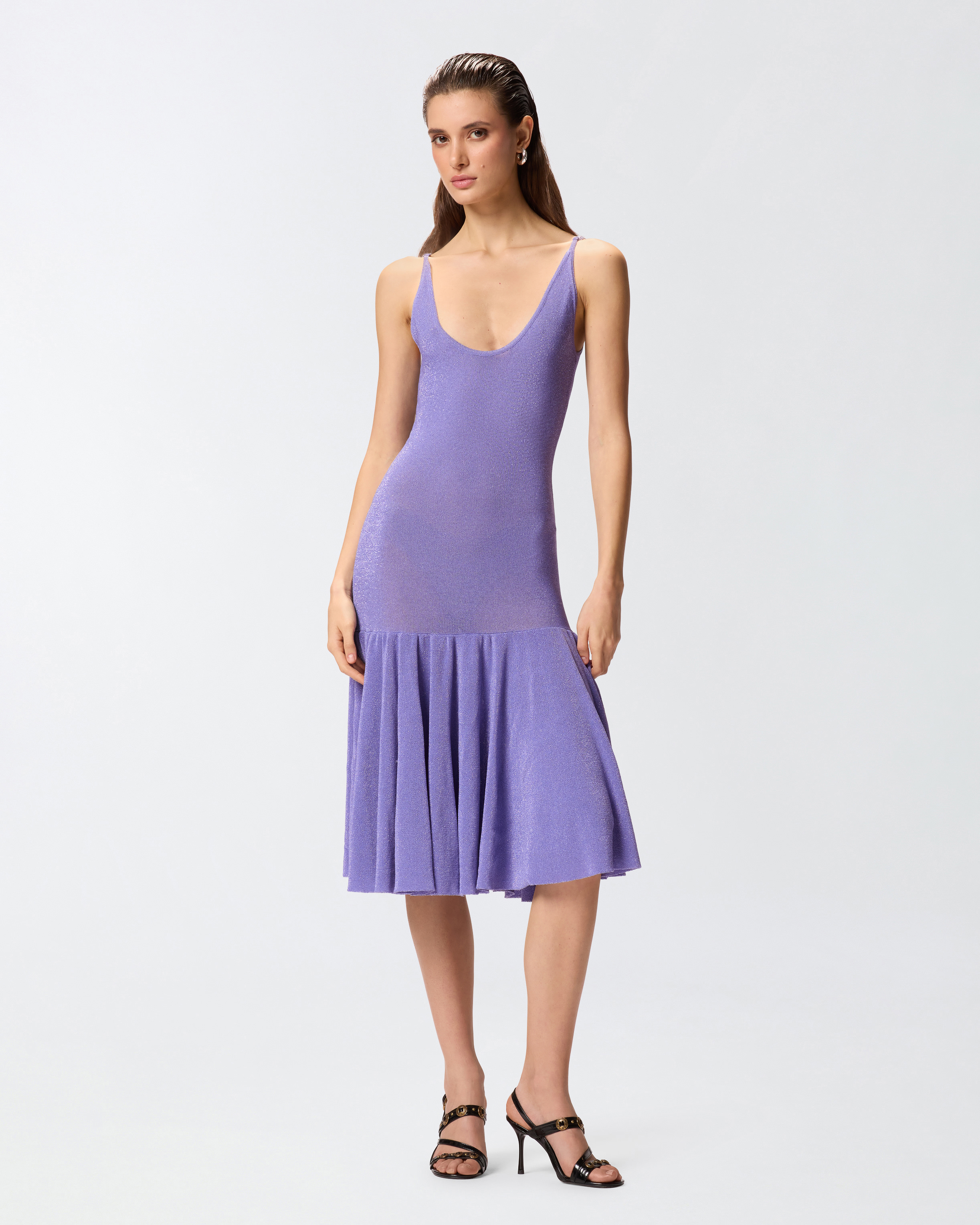 Robe courte avec bretelles et plis PINKO Violet