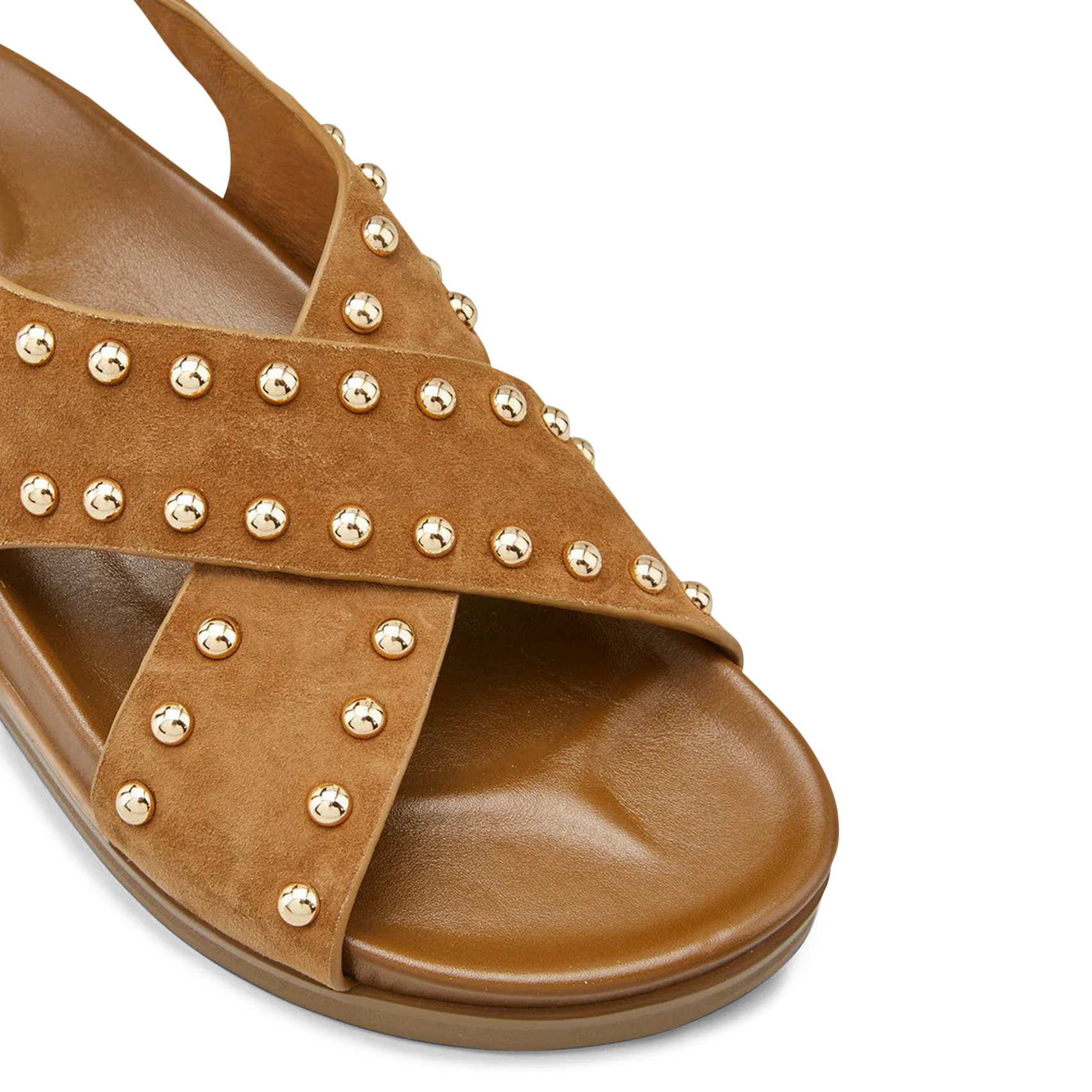 Sandales plates en cuir COSMOPARIS Marron