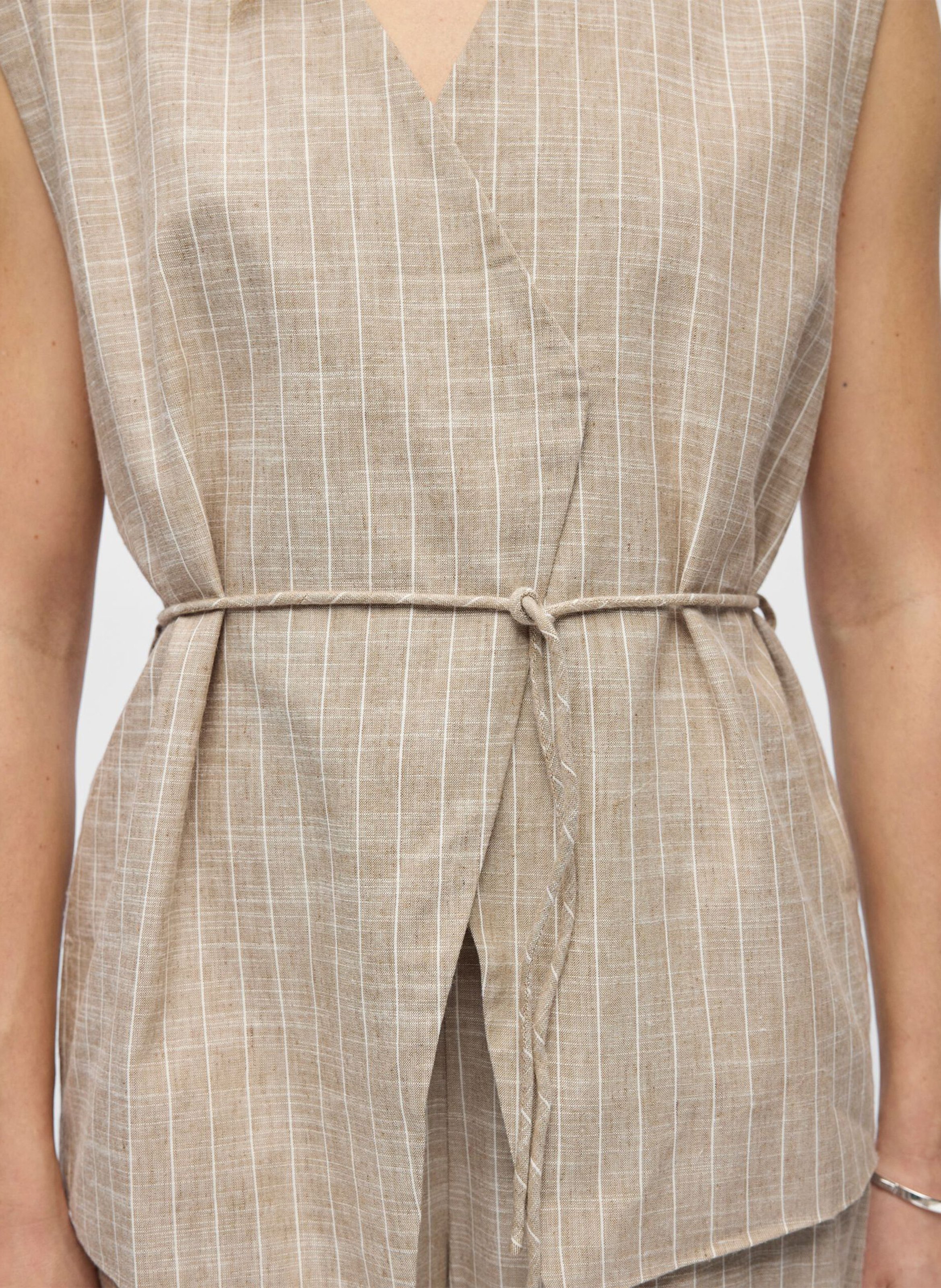 Mouwloos jasje met opdruk OBJECT Beige