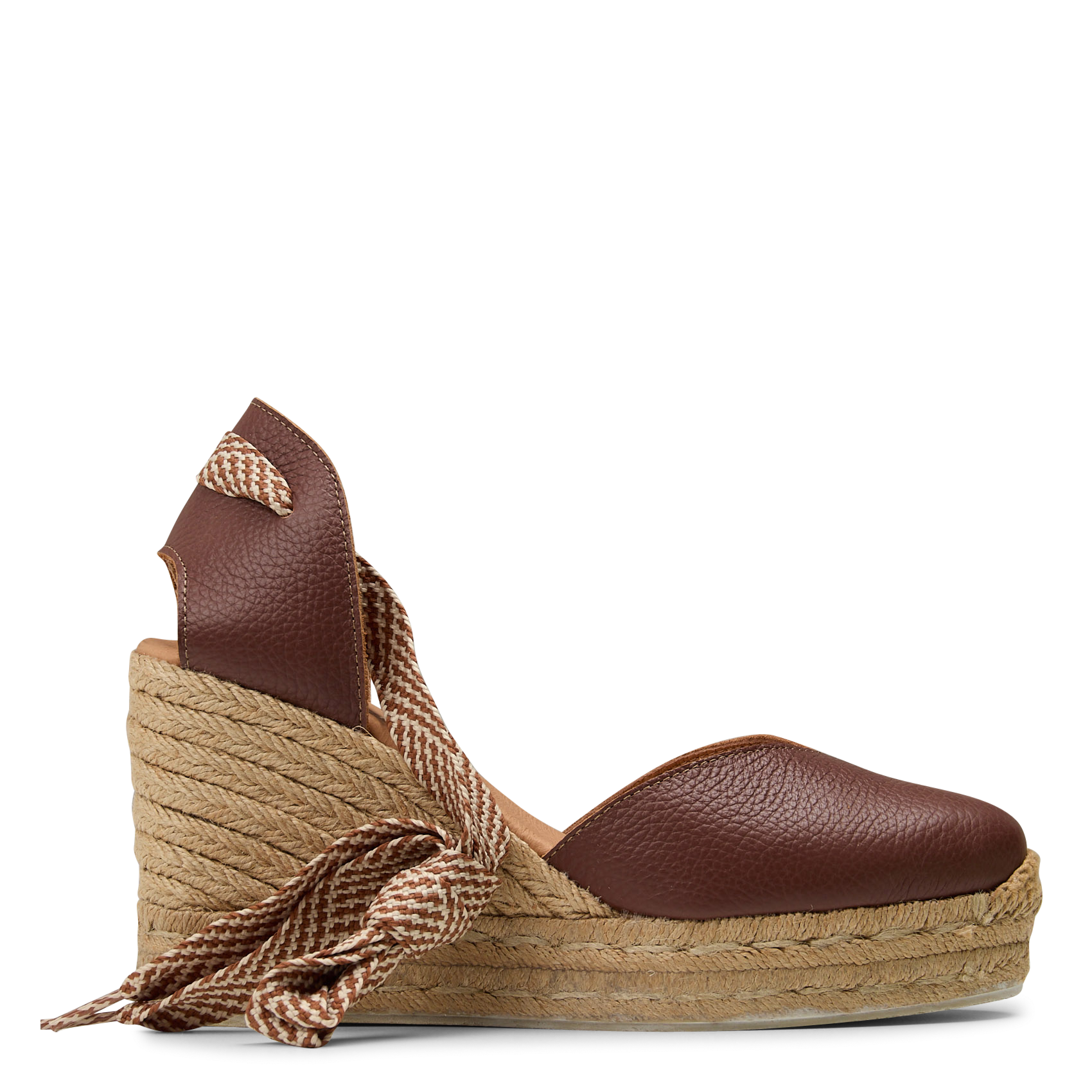 Espadrilles compensées en cuir MAISON 123 Marron