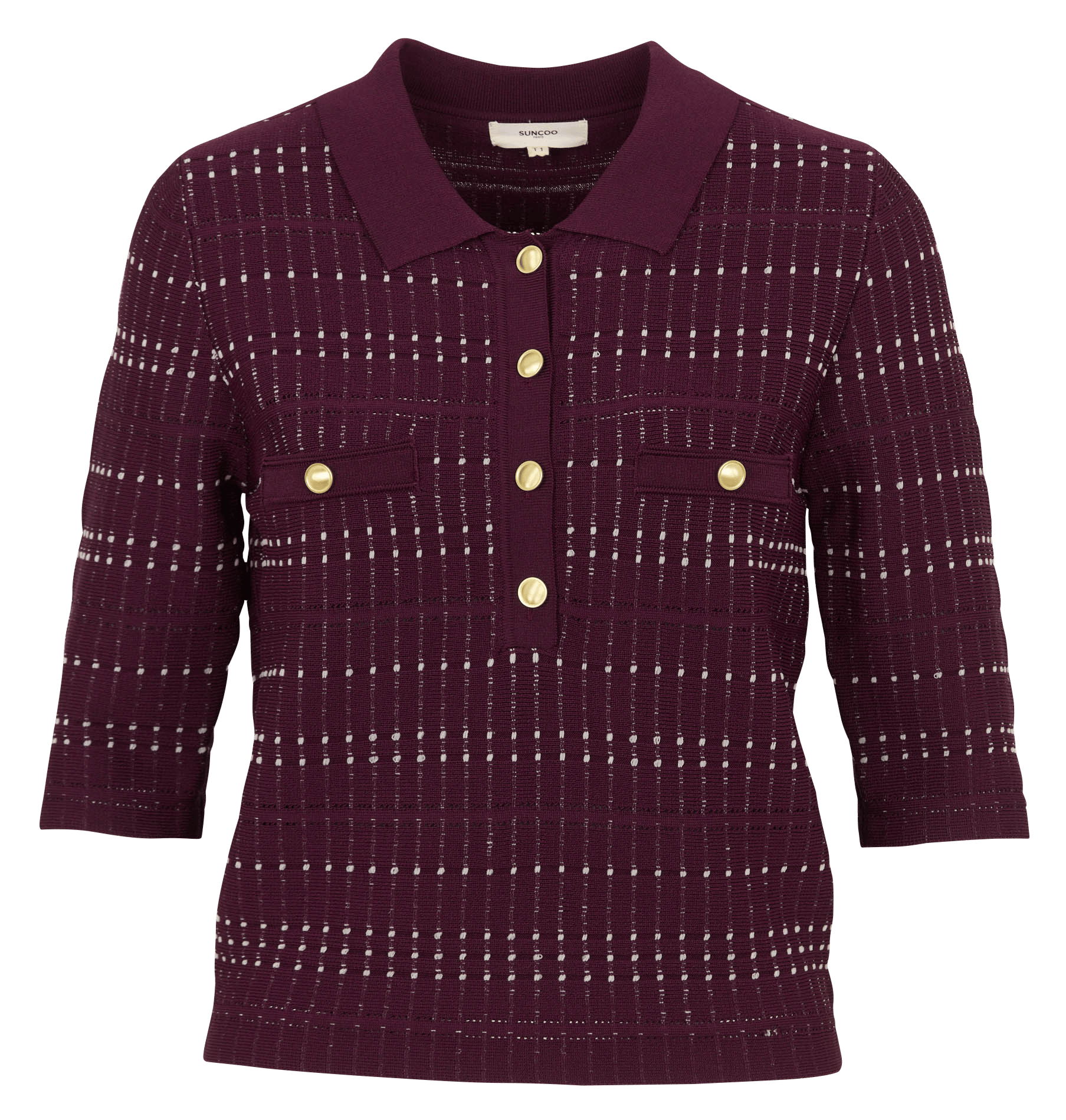 Buttoned sweater with classic collar SUNCOO Plums