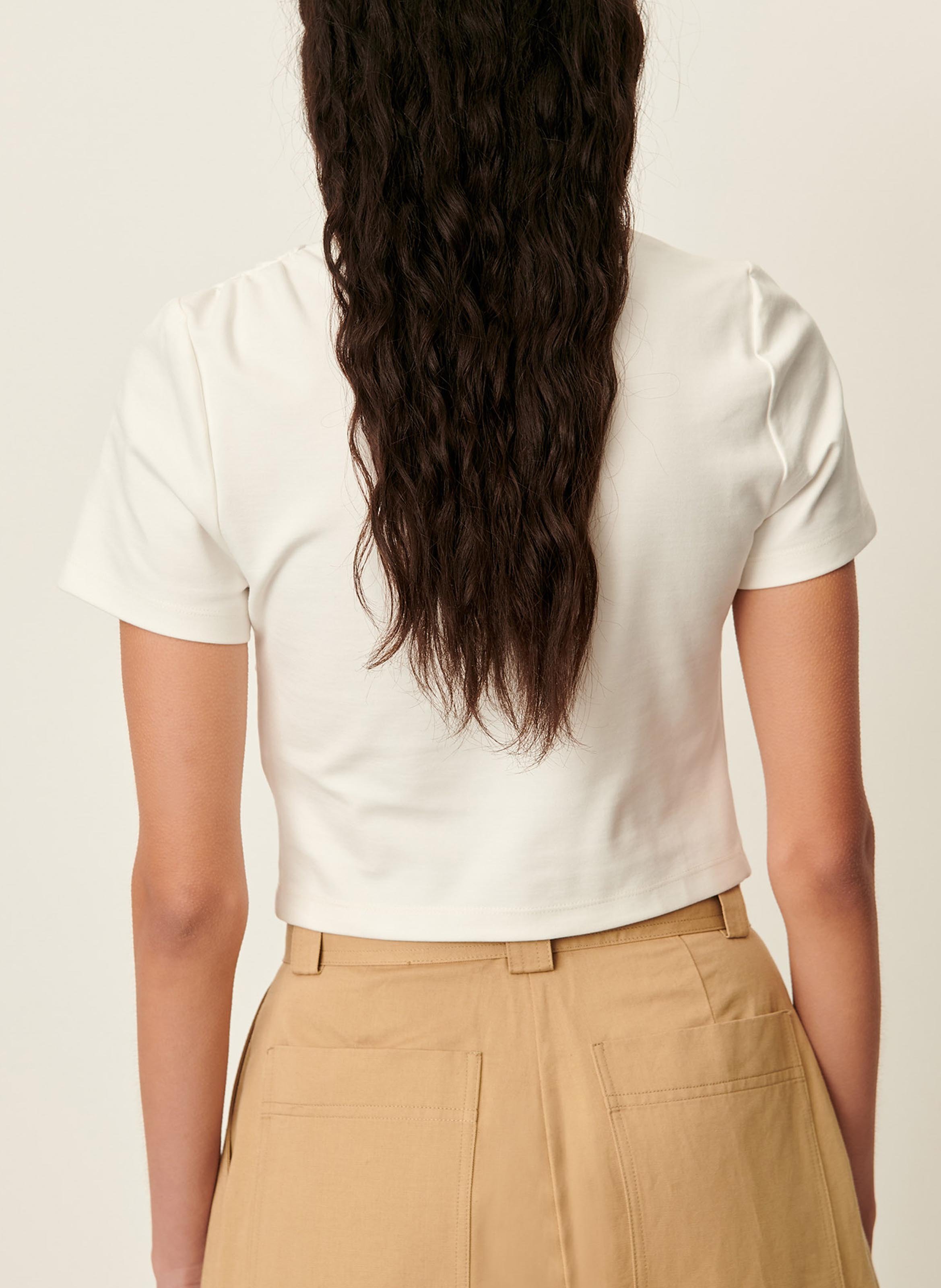 Aansluitende top met ronde hals SESSUN Beige