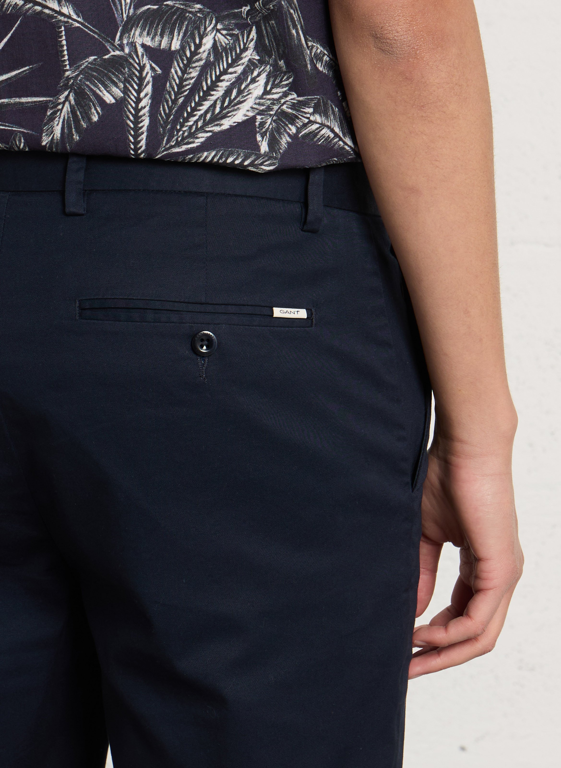 Solid straight chino pants GANT Blue