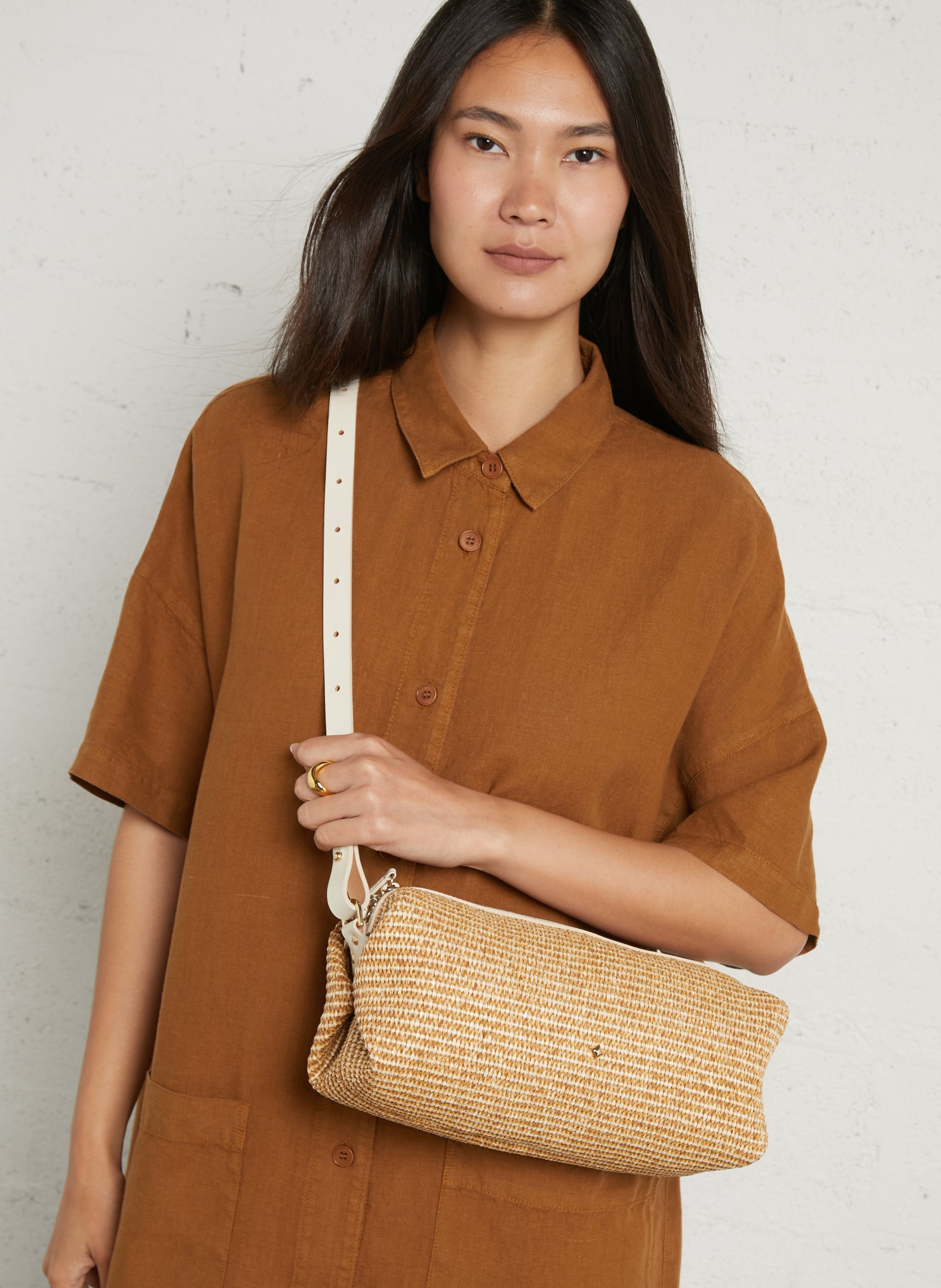 Cotton-blend shoulder bag HERBERT FRERE SOEUR Multicolored