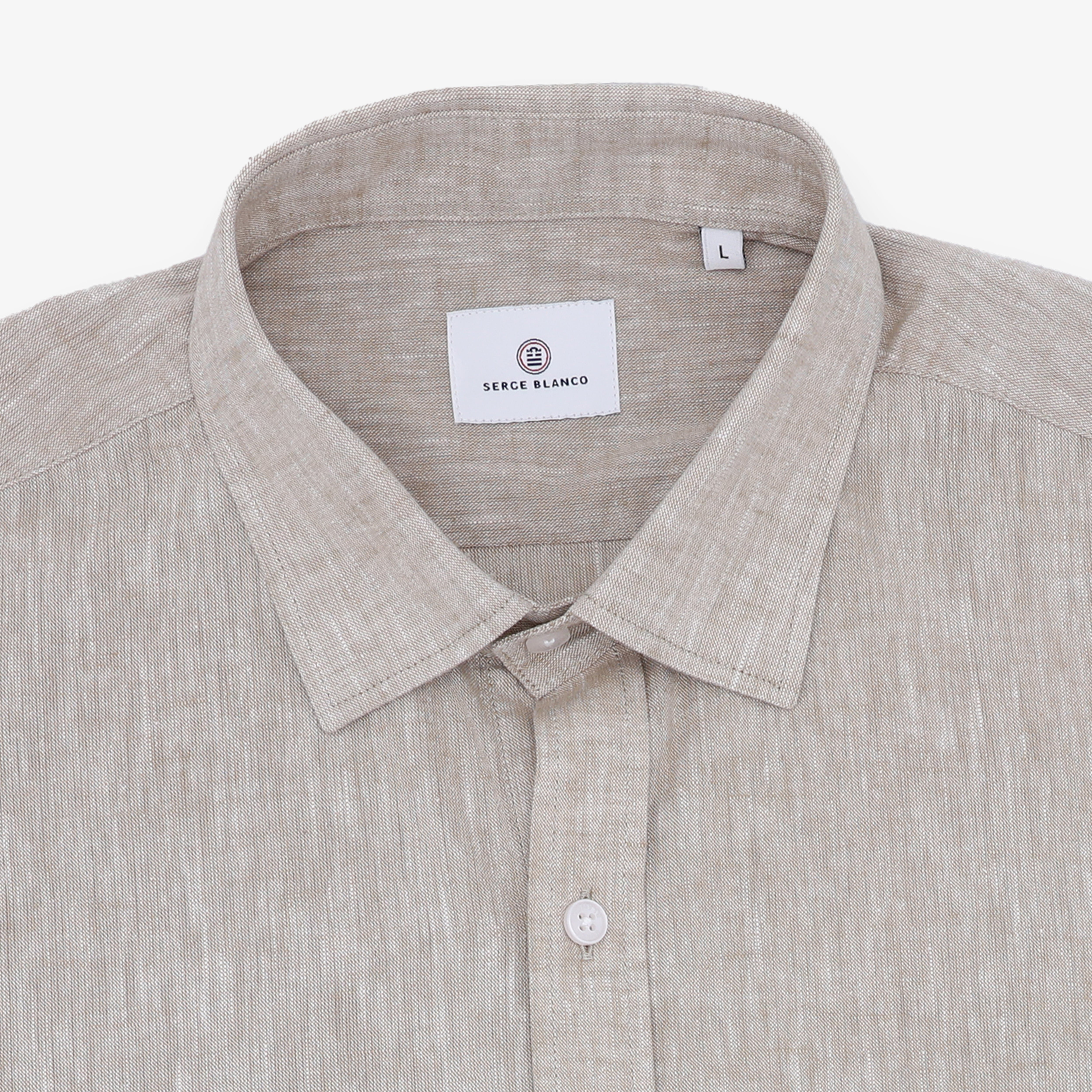 Regular short-sleeve shirt SERGE BLANCO Beige