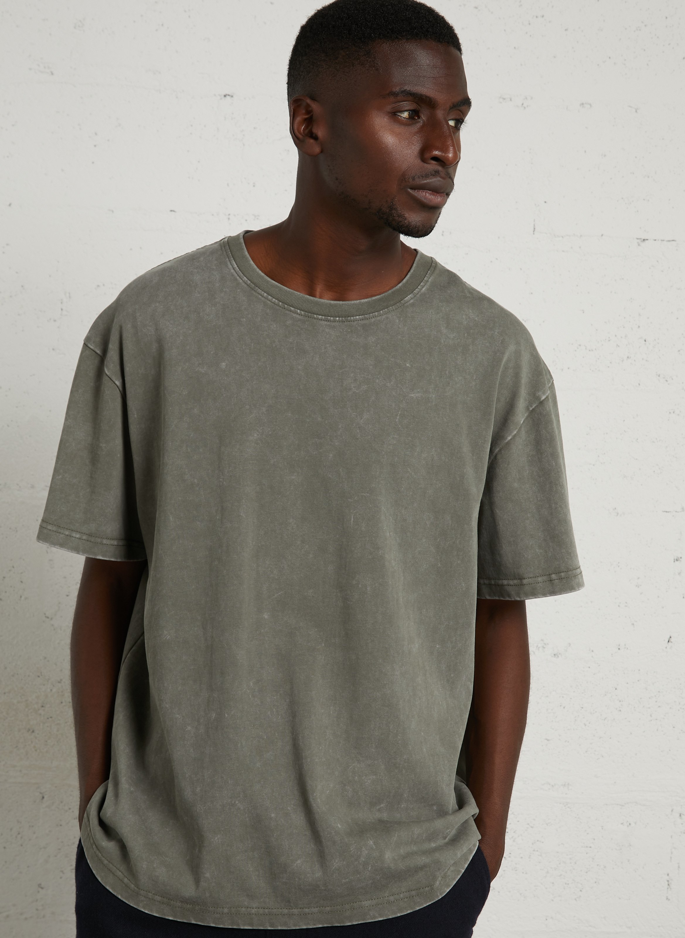 Baumwoll-T-Shirt mit Rundhalsausschnitt  SOLID