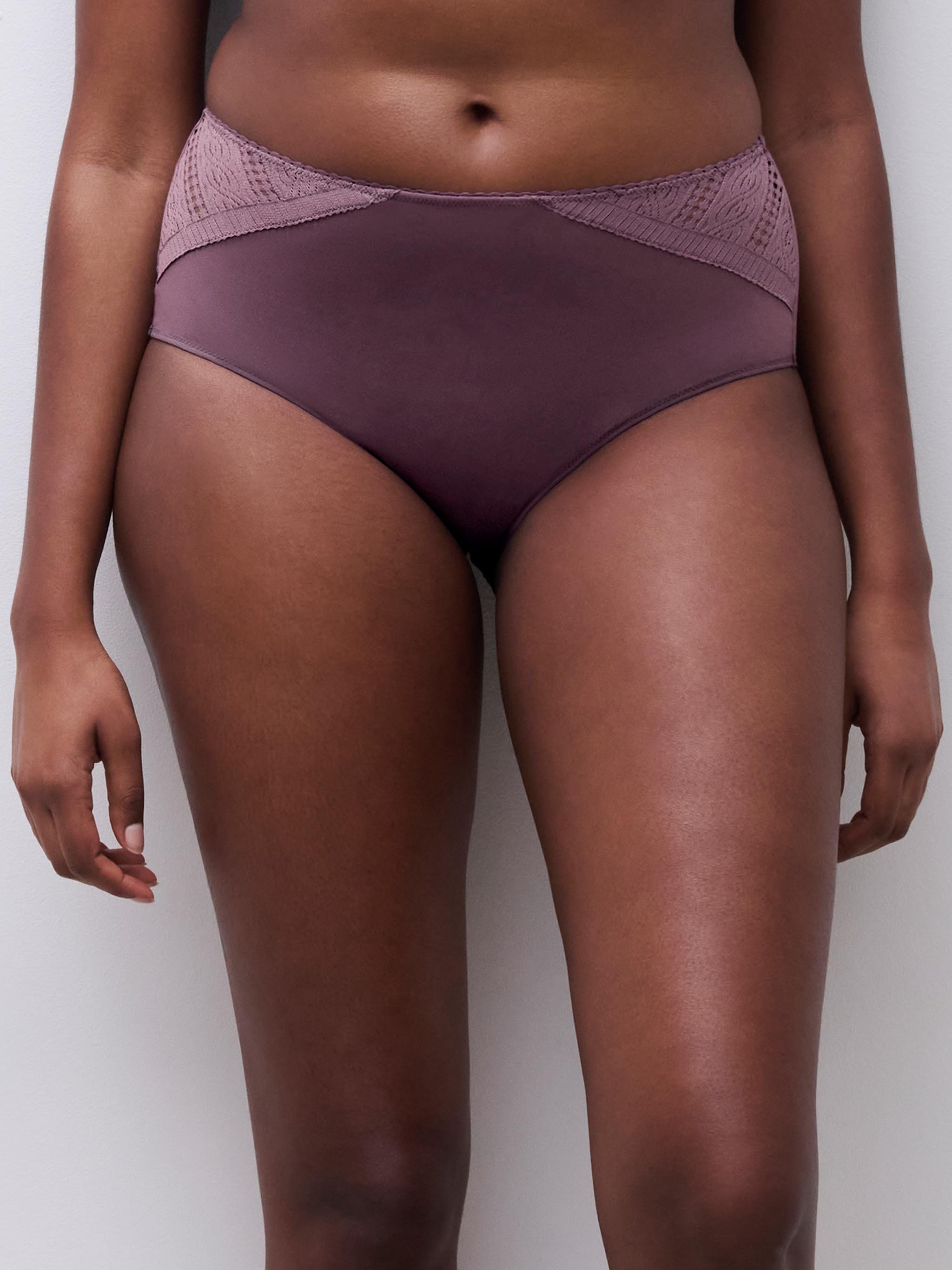 High-waisted lace support briefs CHANTELLE Purple