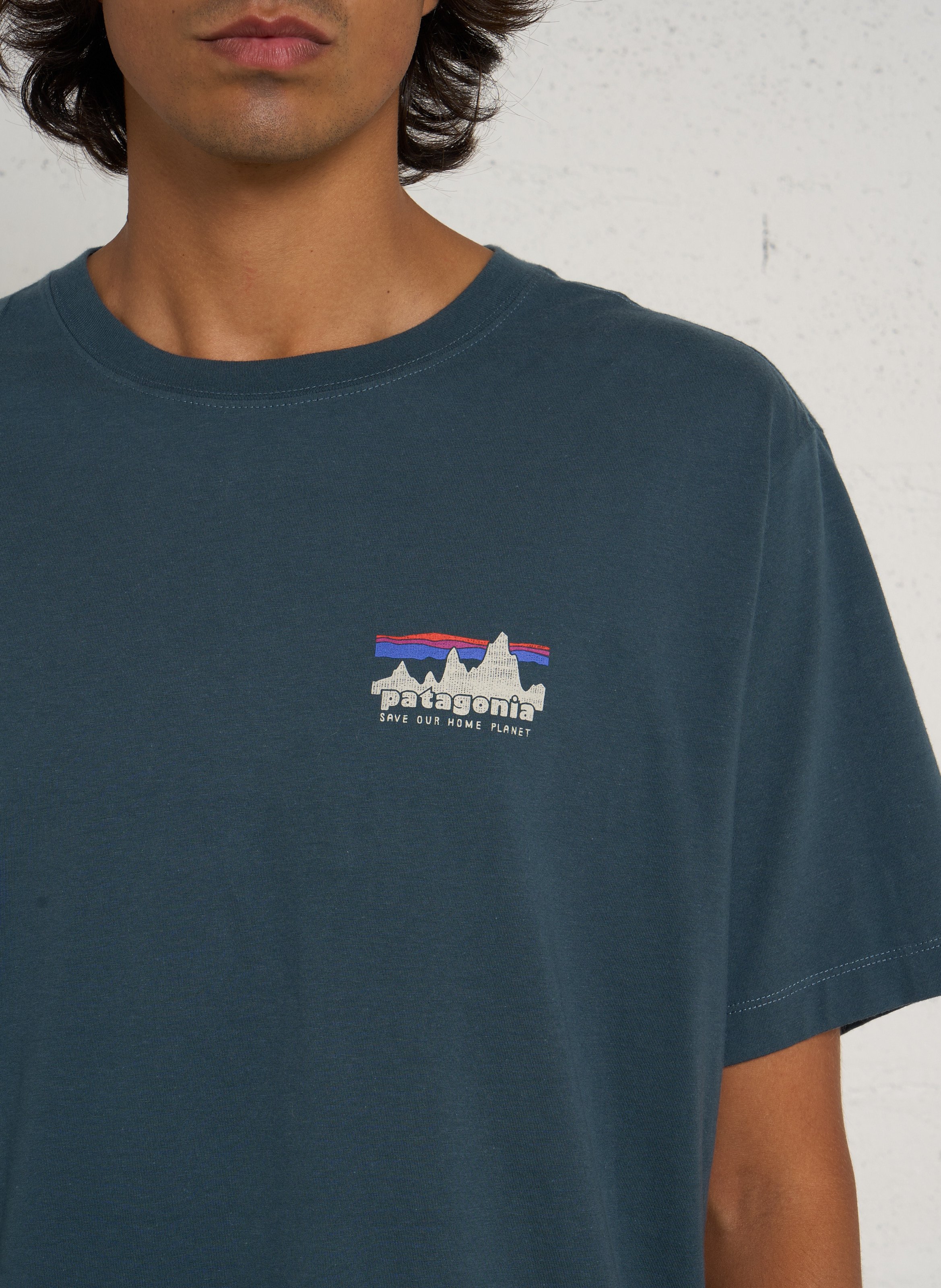 Gerade geschnittenes T-Shirt aus Bio-Baumwolle PATAGONIA Blau
