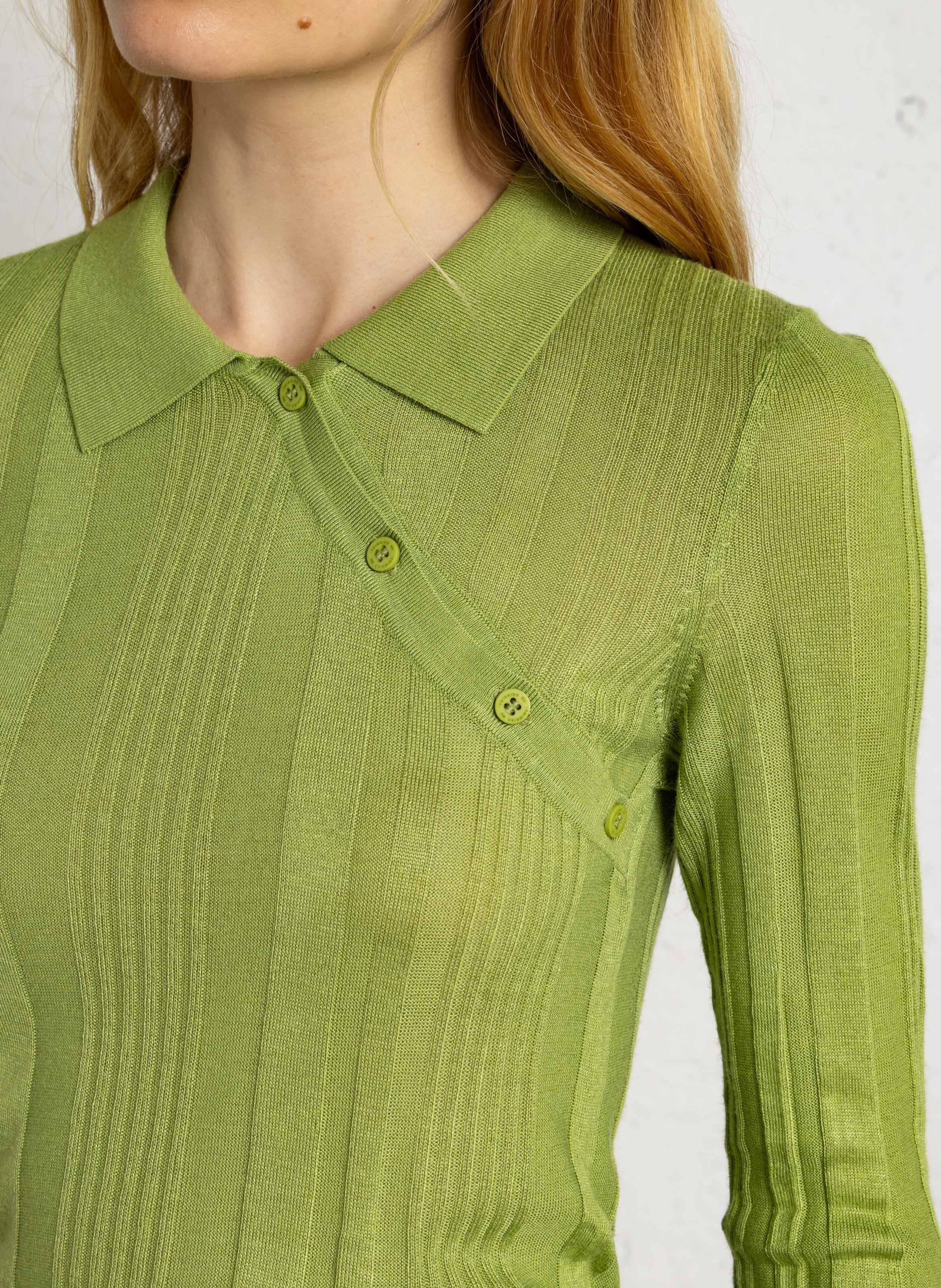 Top manches longues moulant  THINKING MU Vert