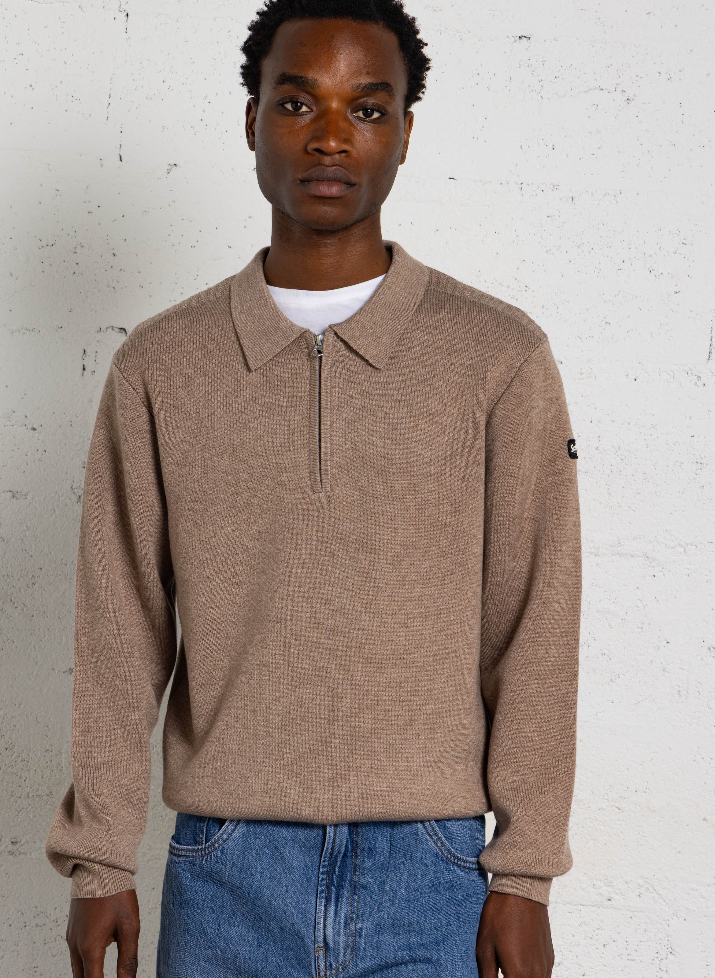 Gerader Pullover mit Polokragen SCHOTT Beige