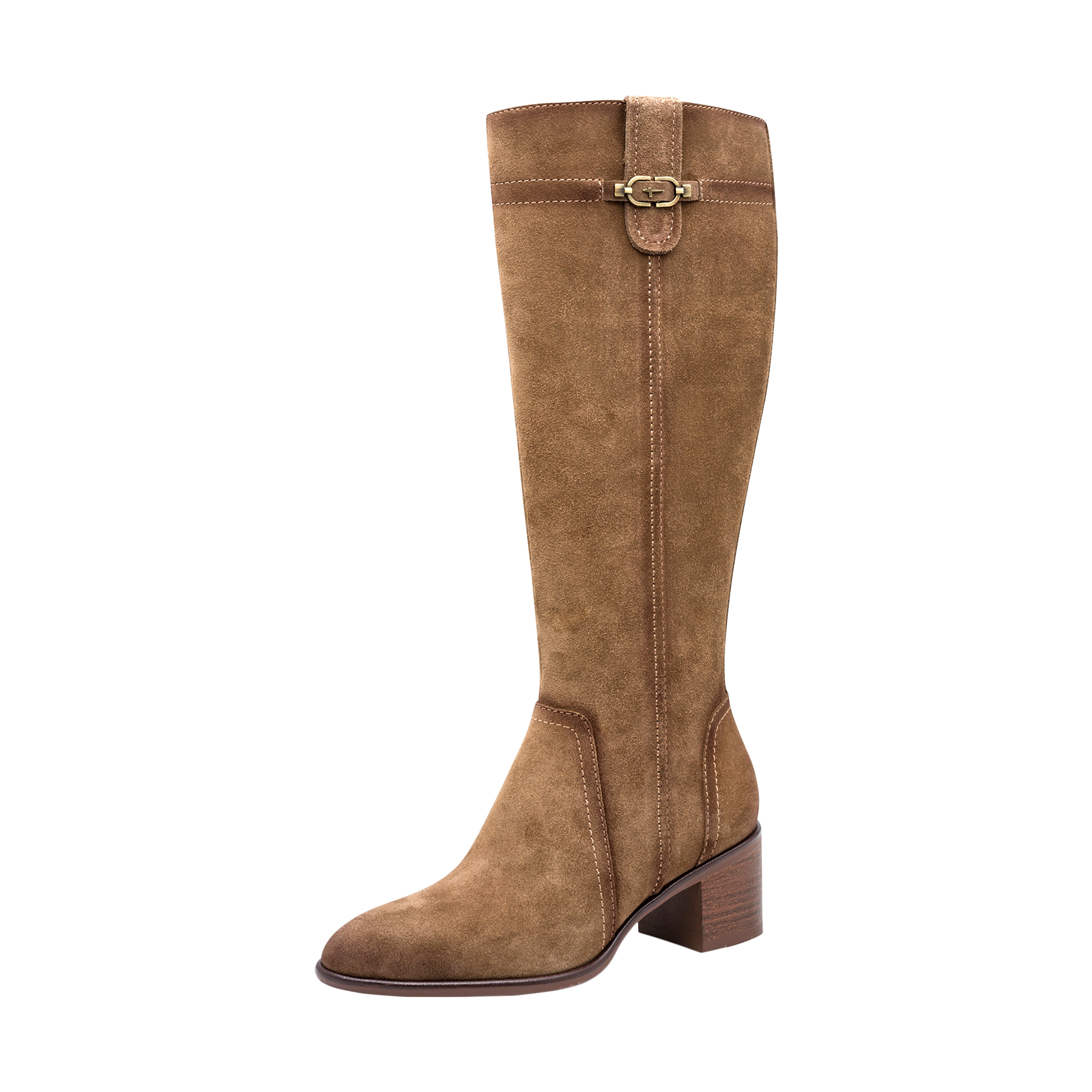 Leather heeled boot | Brown TAMARIS Women