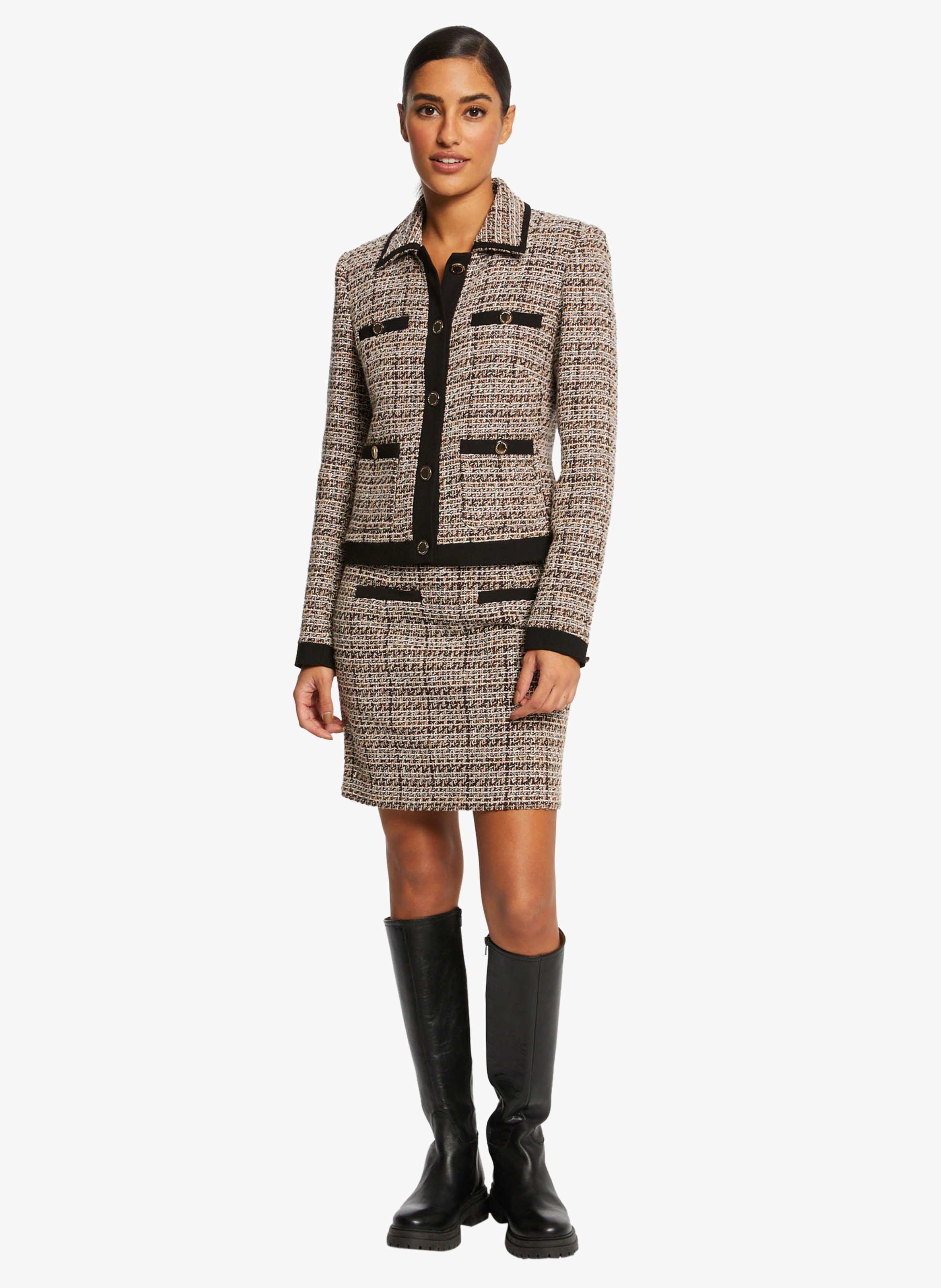 Straight Tweed Jacket Multico Morgan 