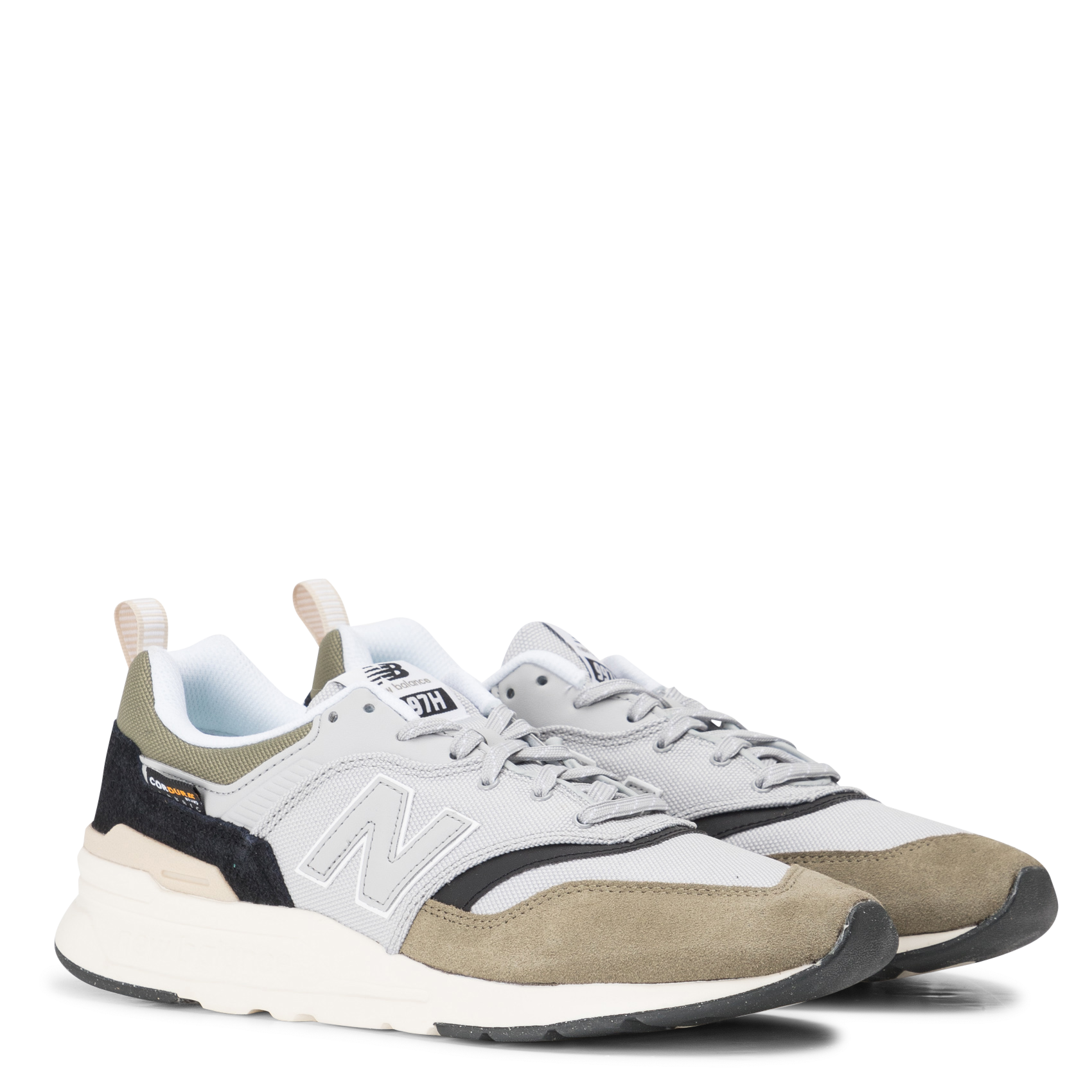 Low-top dual-material lace-up sneakers NEW BALANCE White