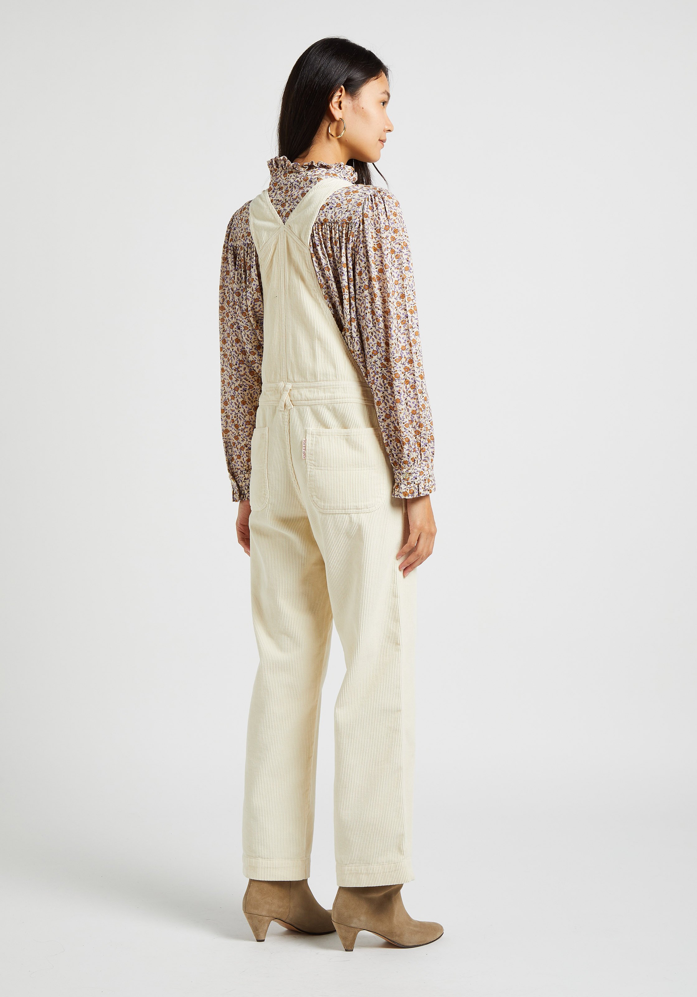 Gerade Latzhose in gerippter Optik EMILE ET IDA Beige