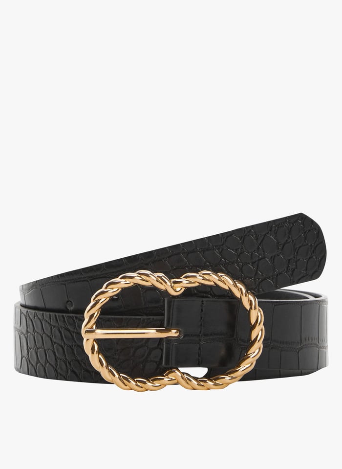 Ceinture Croco Boucle Tress e Noir Mango Femme Place des