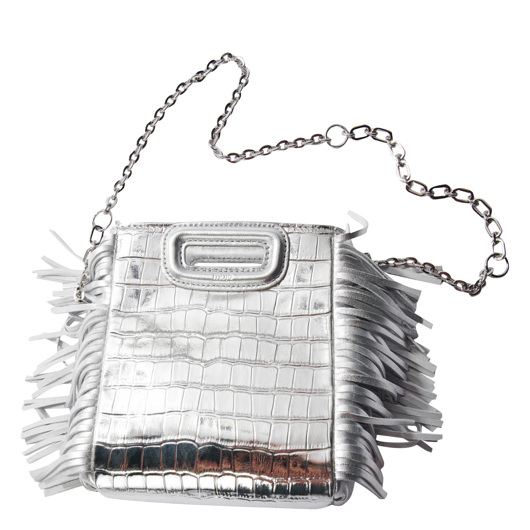 Sac bandoulière métallisé MAJE Argent