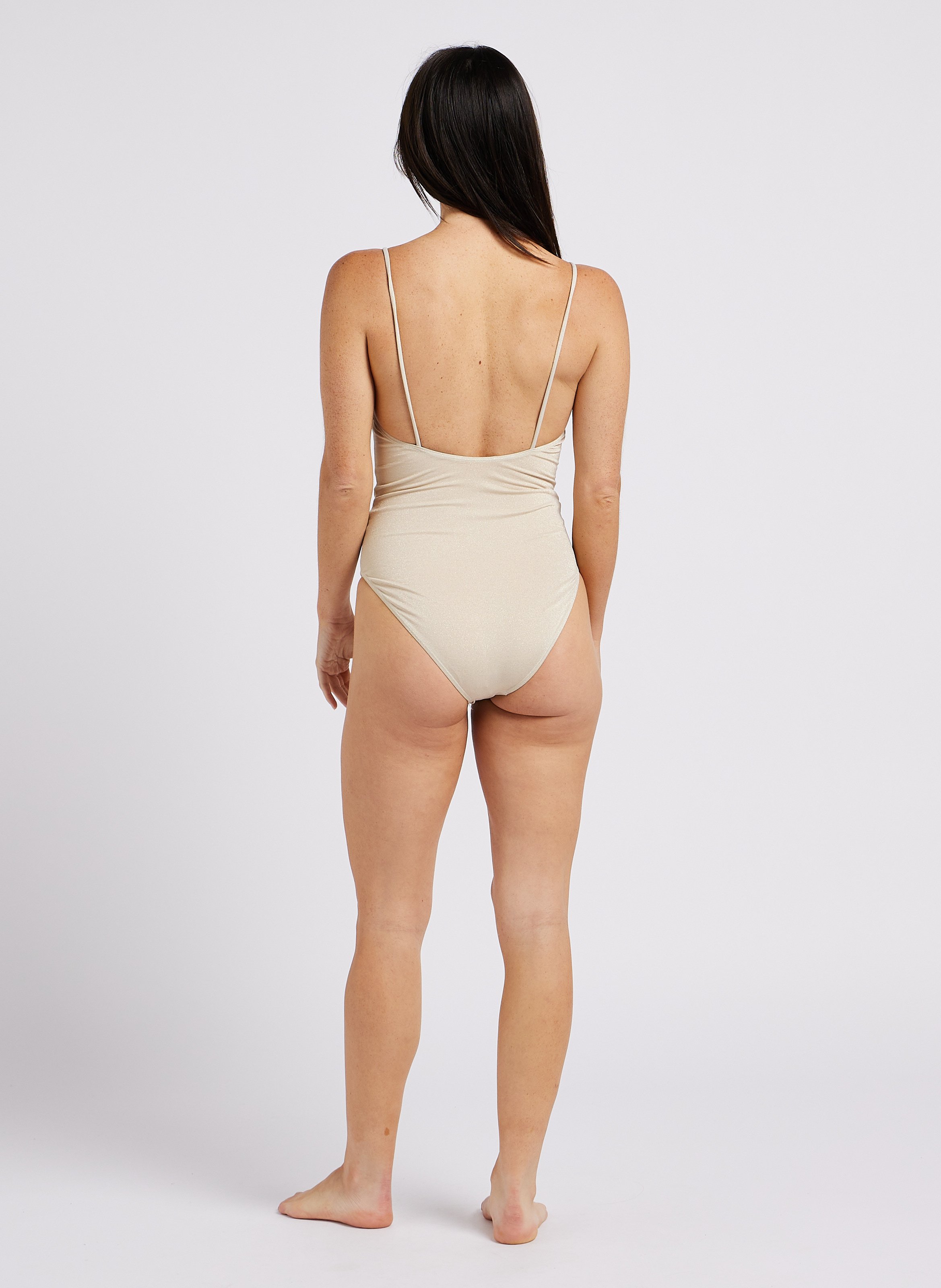 Glanzend badpak THE NEW SOCIETY Goudkleurig